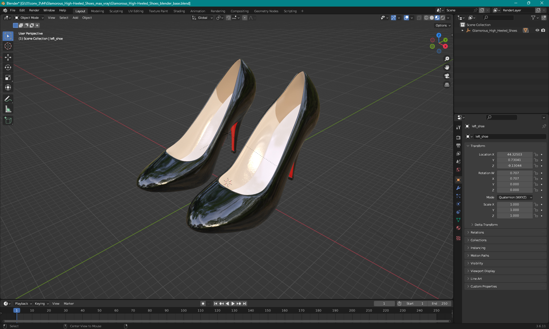 Glamorous High-Heeled Shoes 3D