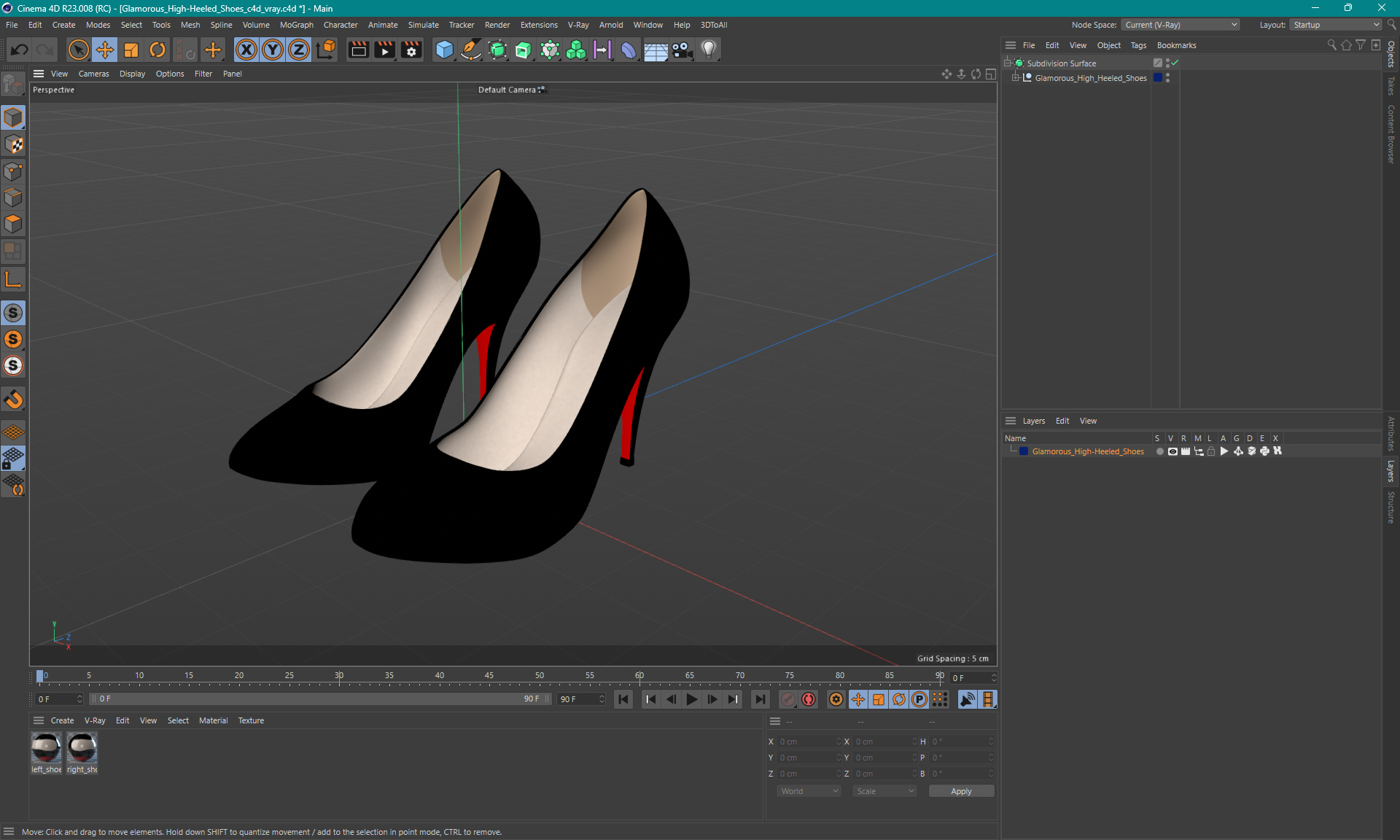 Glamorous High-Heeled Shoes 3D