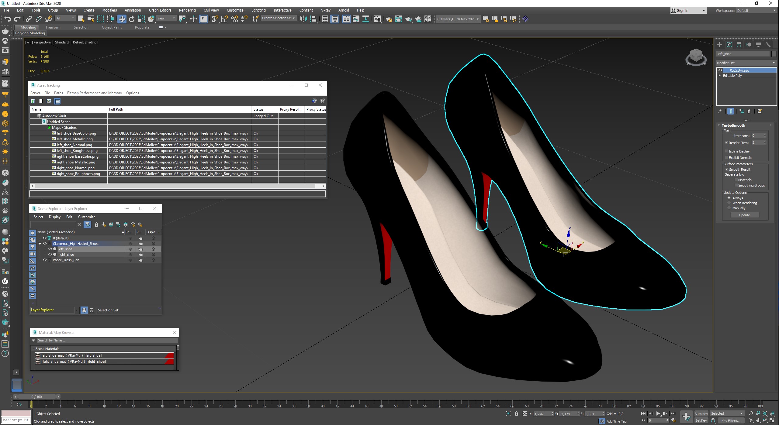 Glamorous High-Heeled Shoes 3D