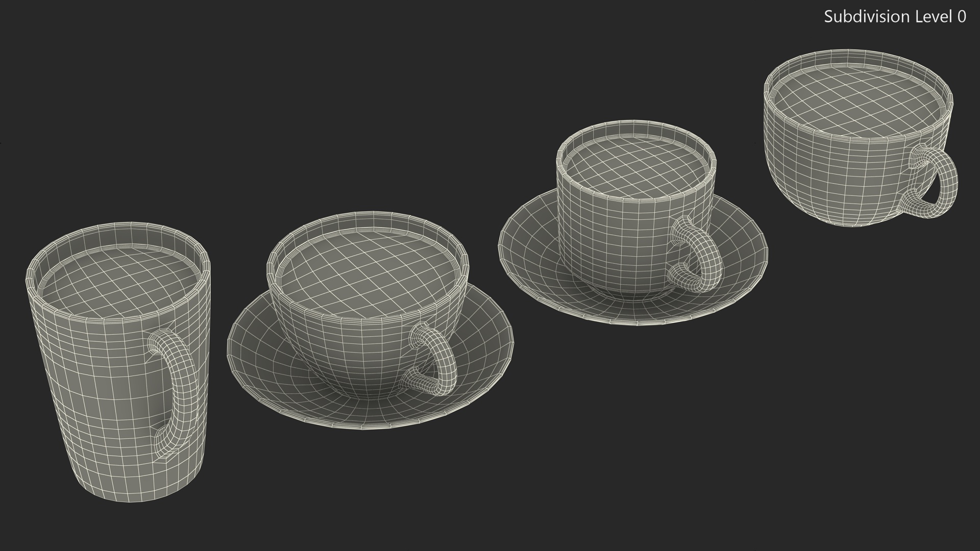 3D Tea Cup Set Full