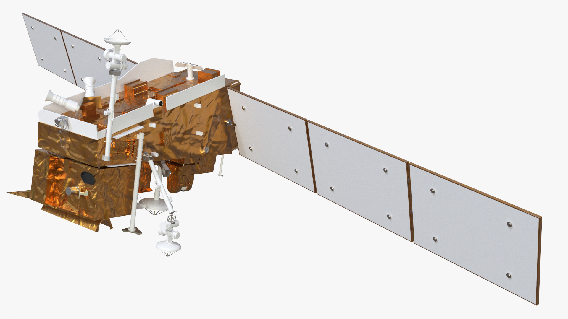 3D Space Satellite with Solar Panels model