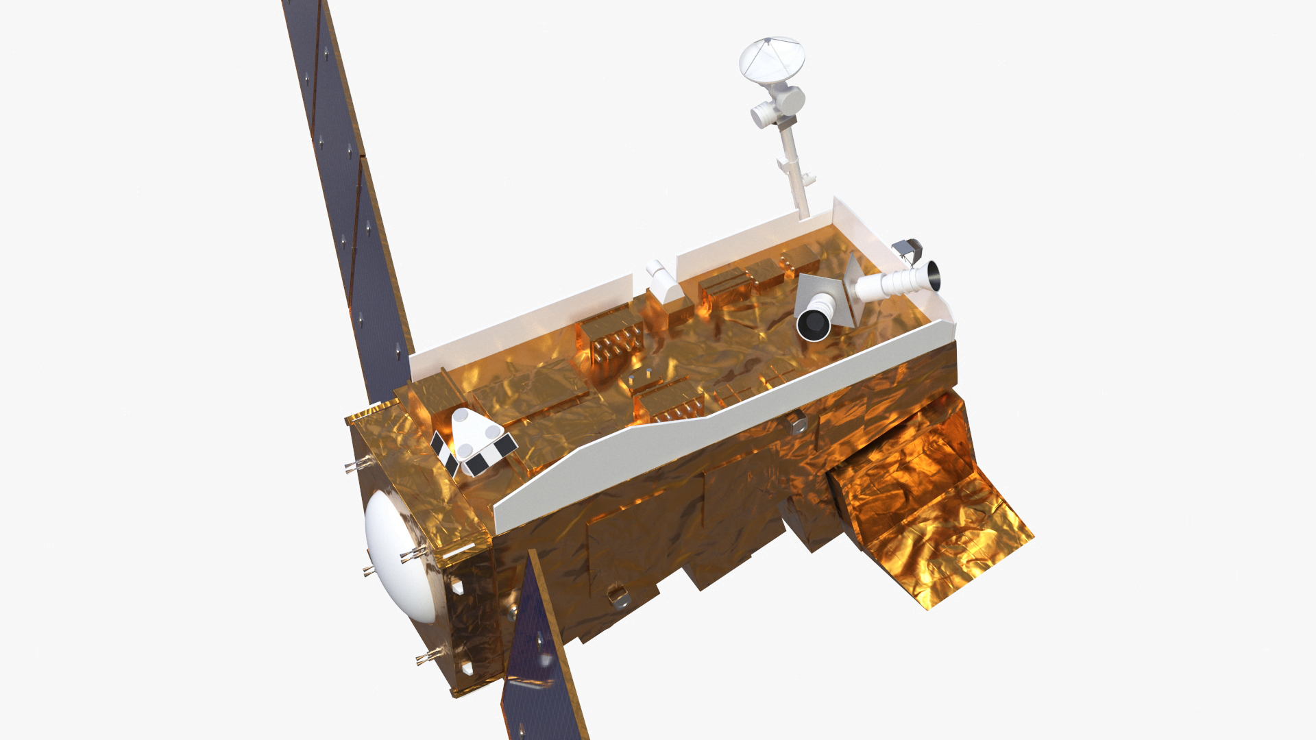 3D Space Satellite with Solar Panels model