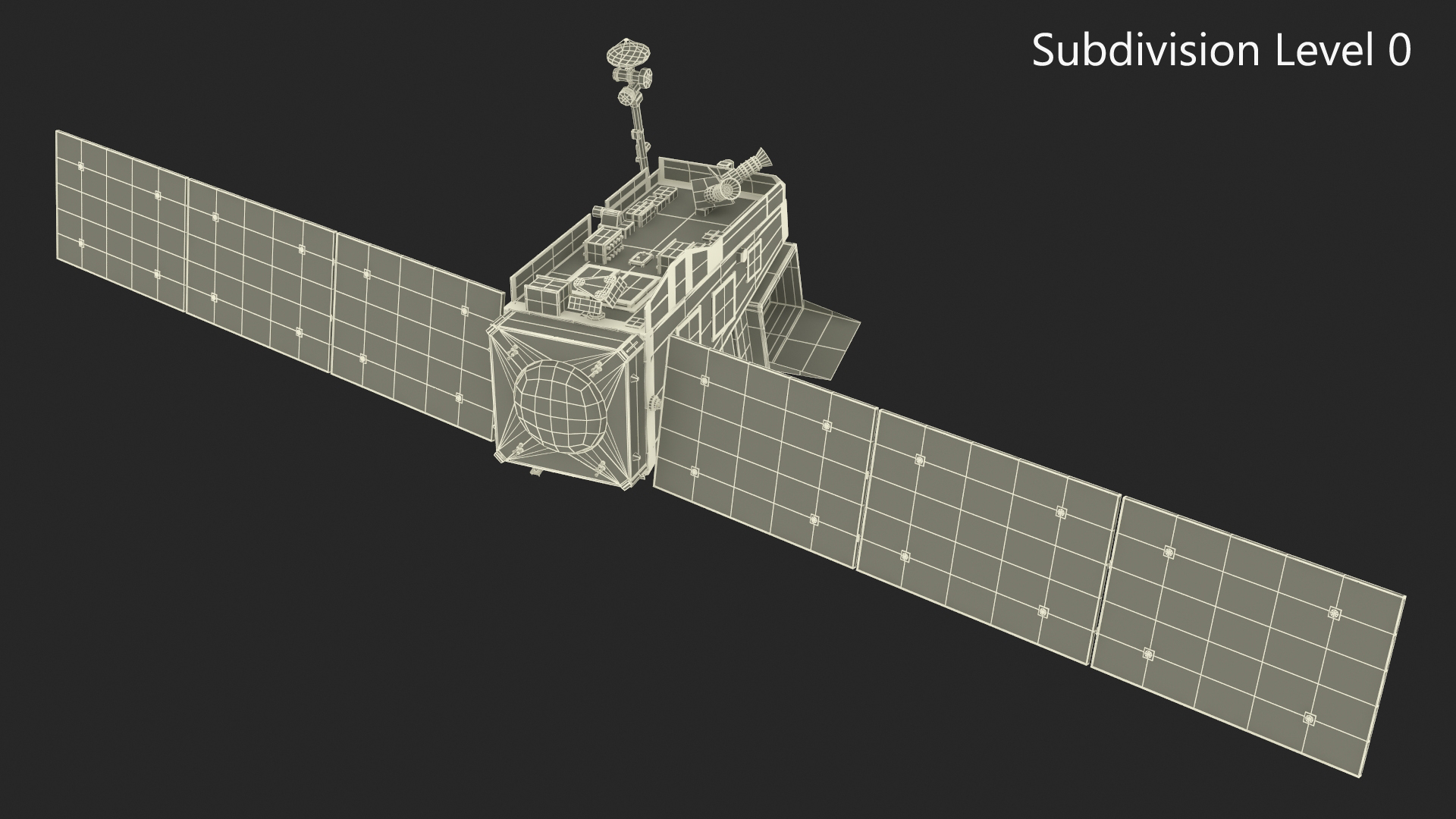 3D Space Satellite with Solar Panels model