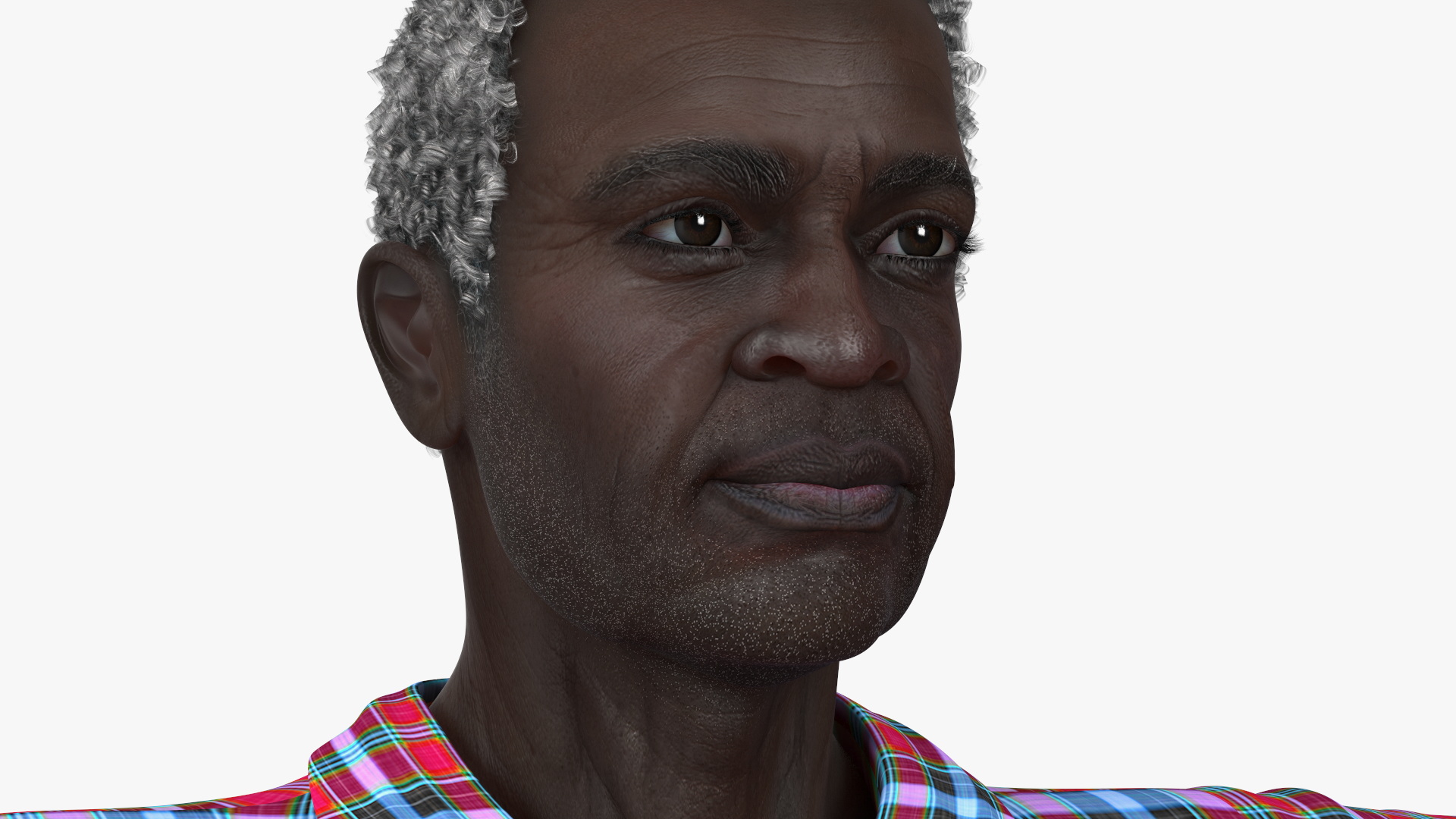 3D model Black Elderly Man Home Style T-Pose