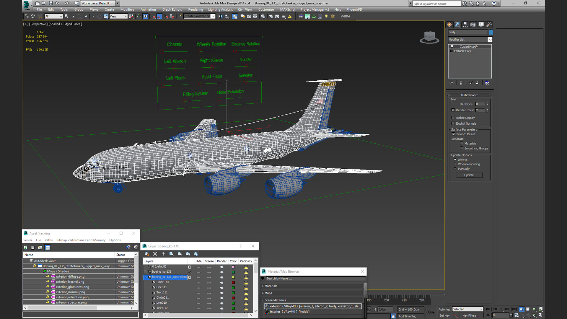 3D Boeing KC 135 Stratotanker Rigged model