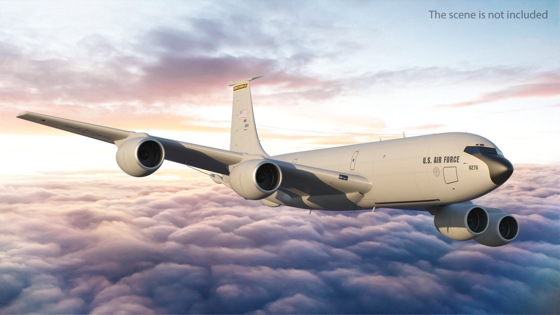 3D Boeing KC 135 Stratotanker Rigged model