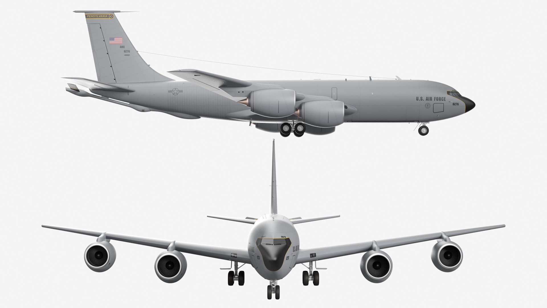 3D Boeing KC 135 Stratotanker Rigged model