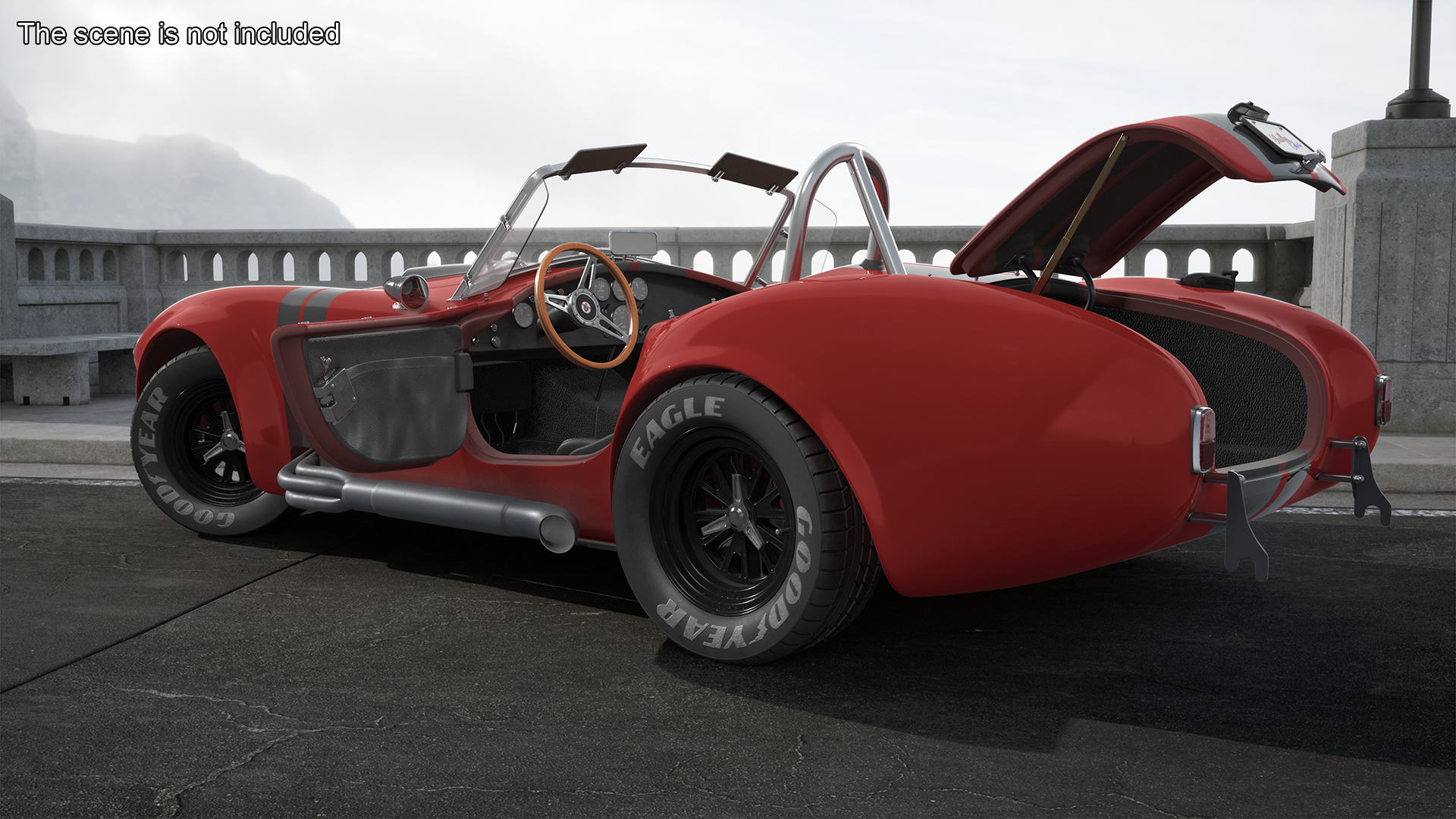 3D model Racing Cobra Shelby 1965 Red Rigged