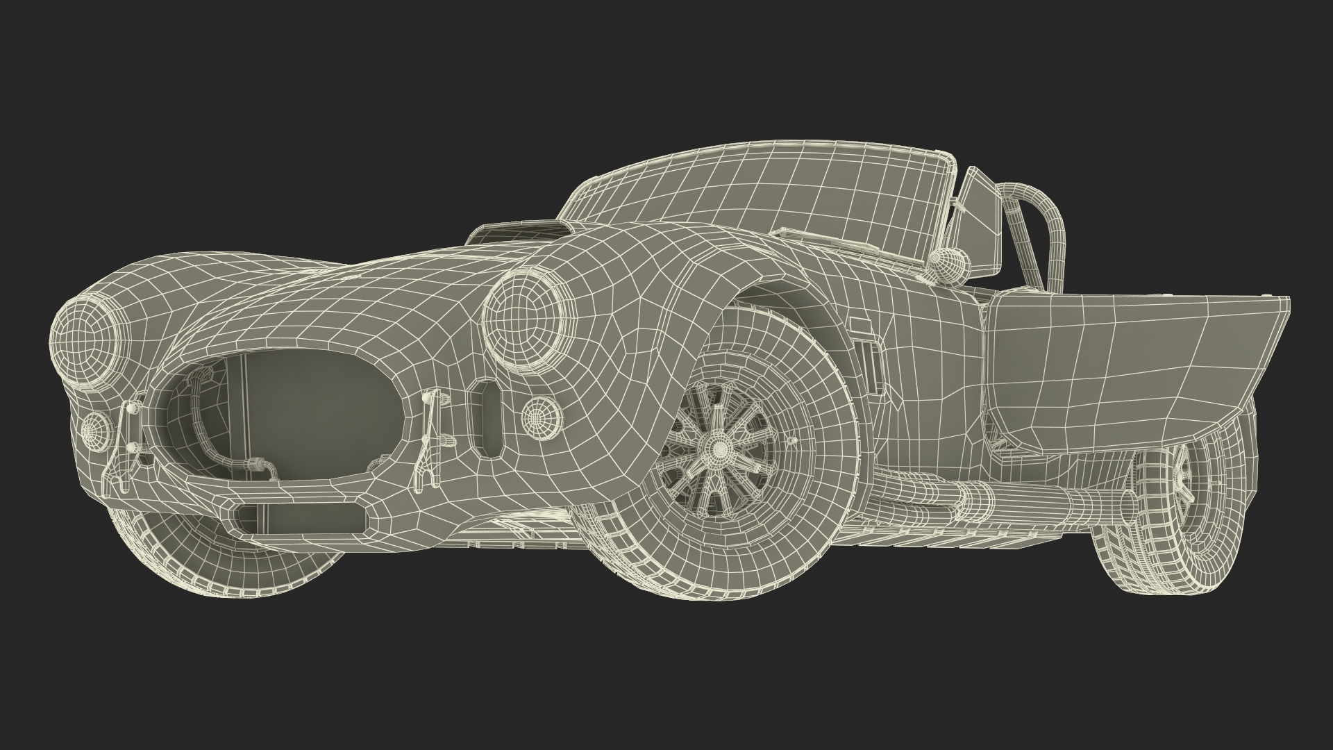 3D model Racing Cobra Shelby 1965 Red Rigged