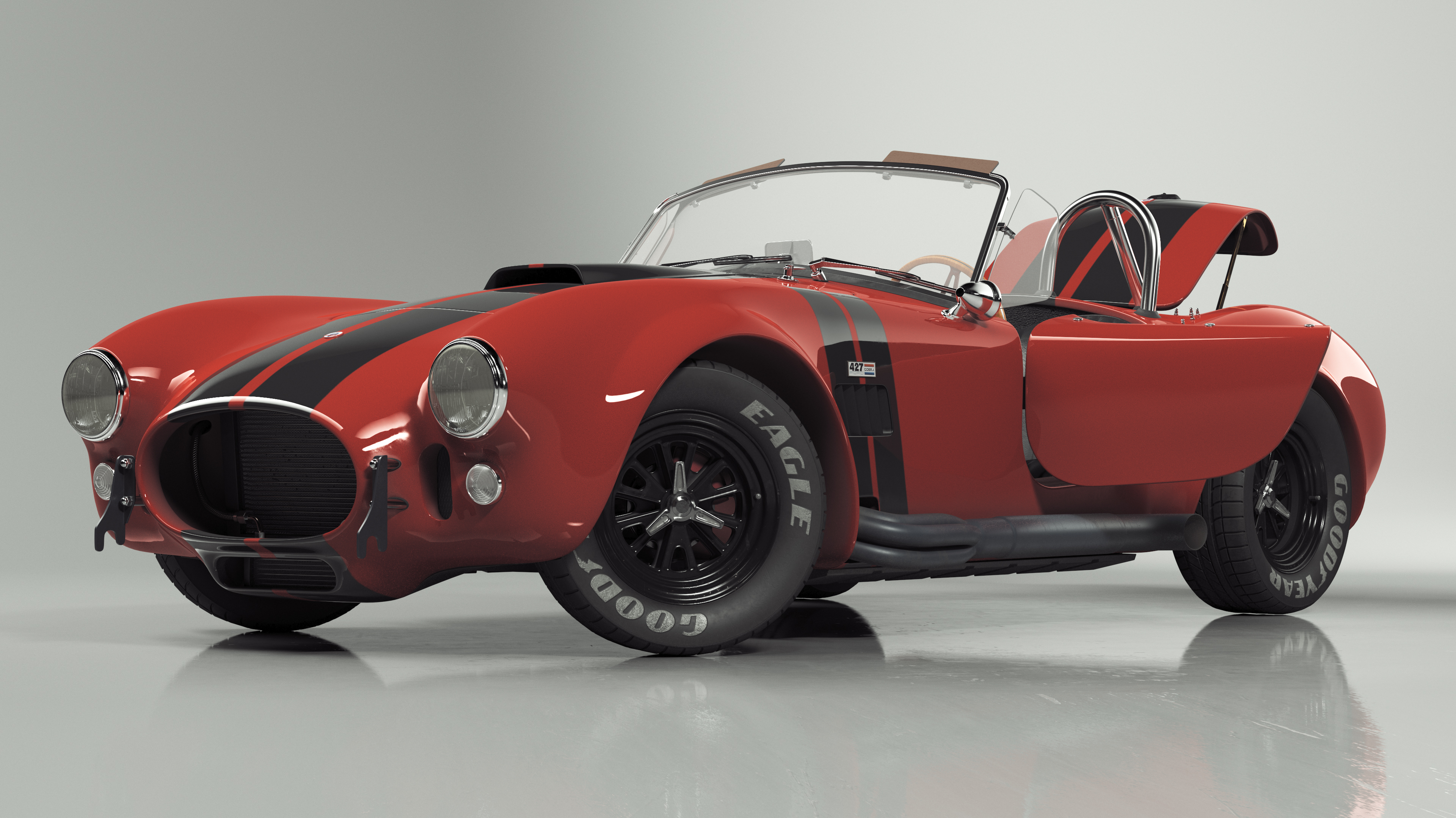 3D model Racing Cobra Shelby 1965 Red Rigged