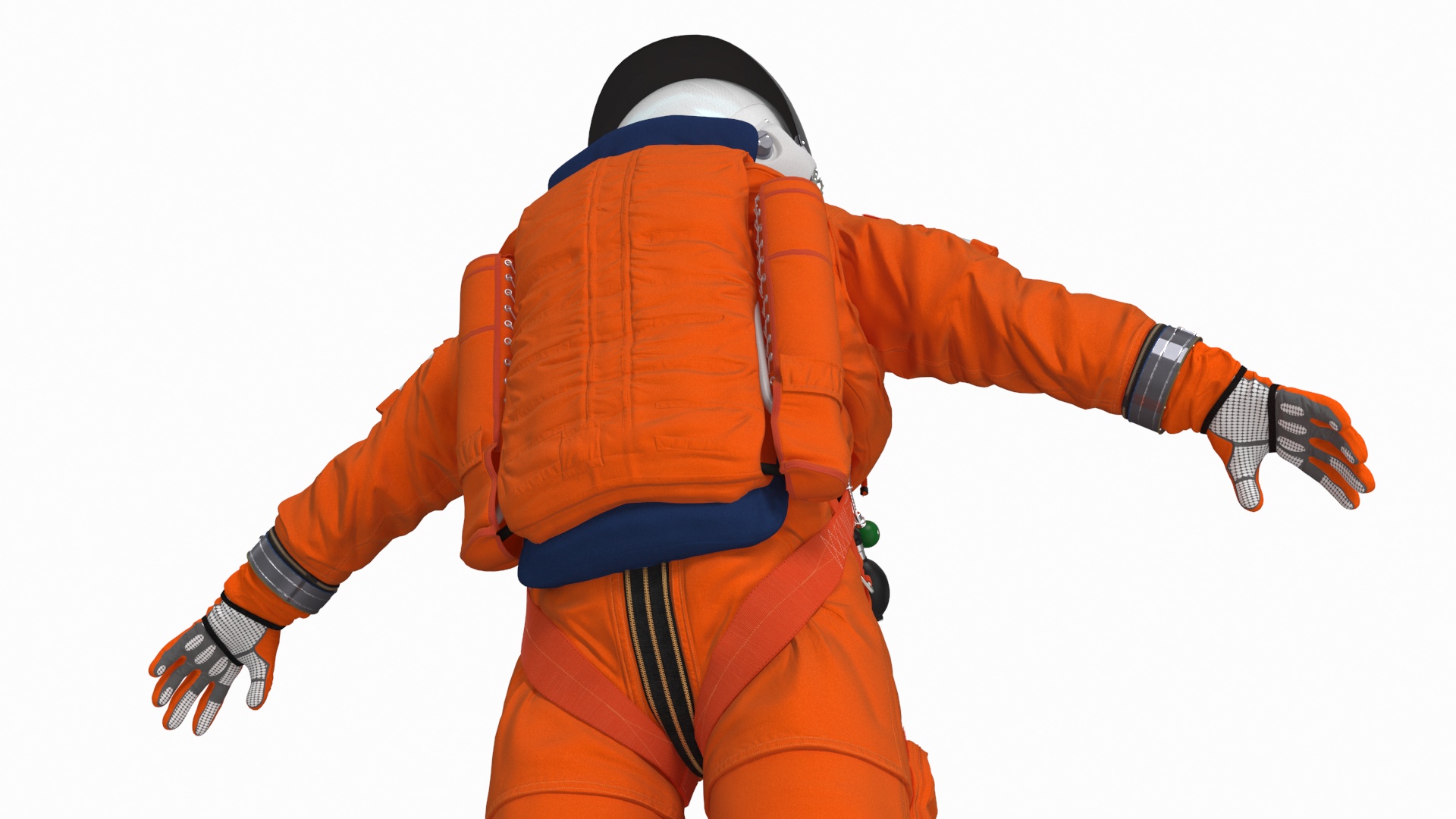 3D Detailed Astronaut Wearing Advanced Crew Escape Suit Fur