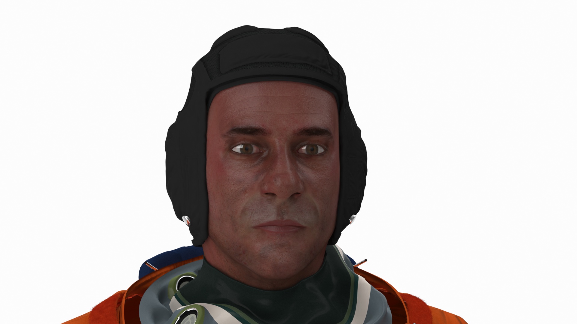 3D Detailed Astronaut Wearing Advanced Crew Escape Suit Fur