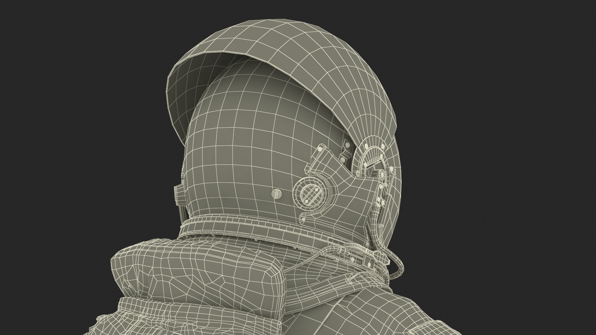 3D Detailed Astronaut Wearing Advanced Crew Escape Suit Fur