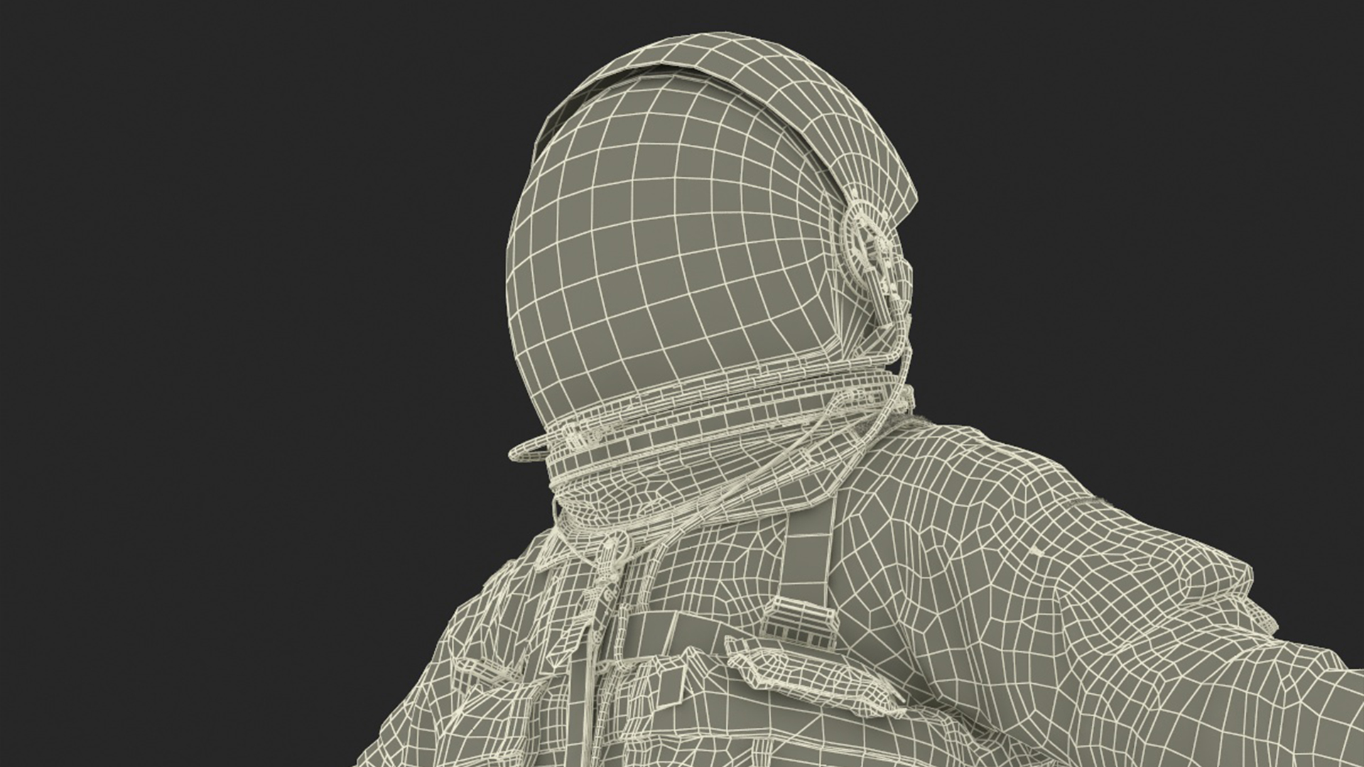 3D Detailed Astronaut Wearing Advanced Crew Escape Suit Fur