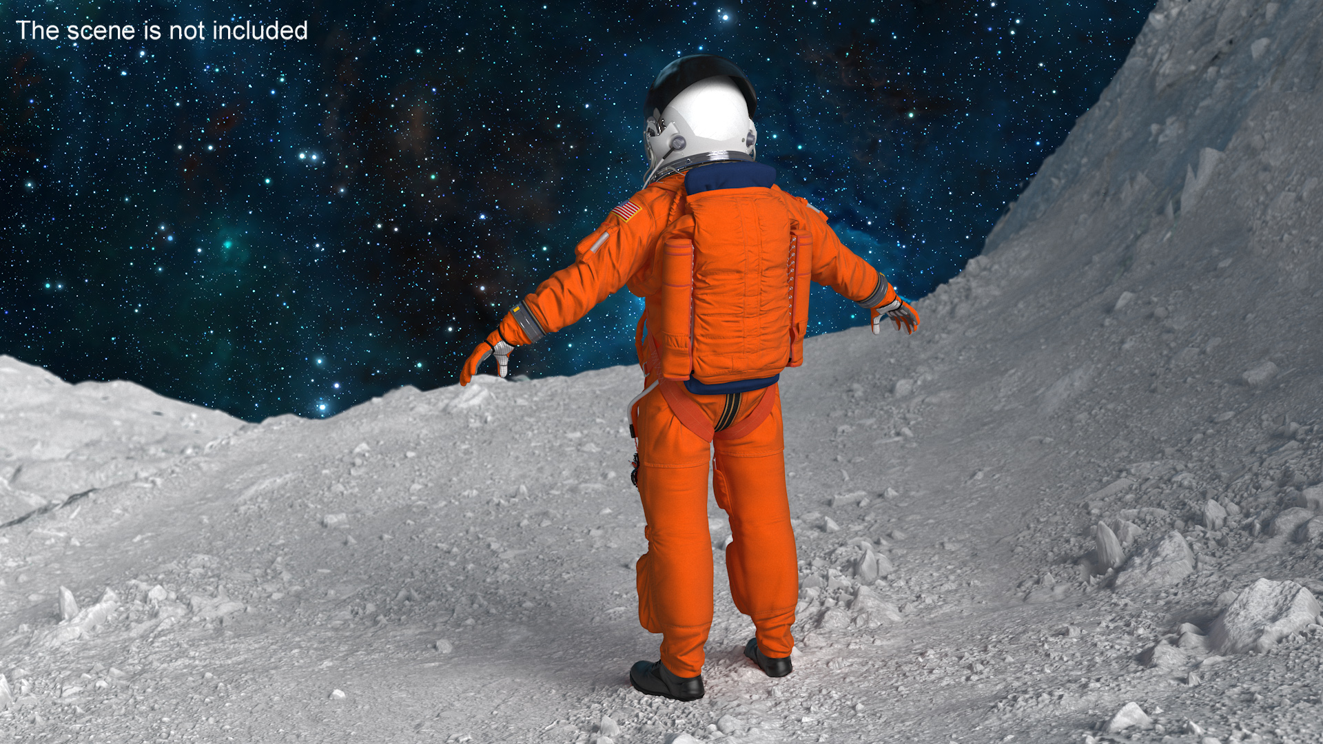 3D Detailed Astronaut Wearing Advanced Crew Escape Suit Fur