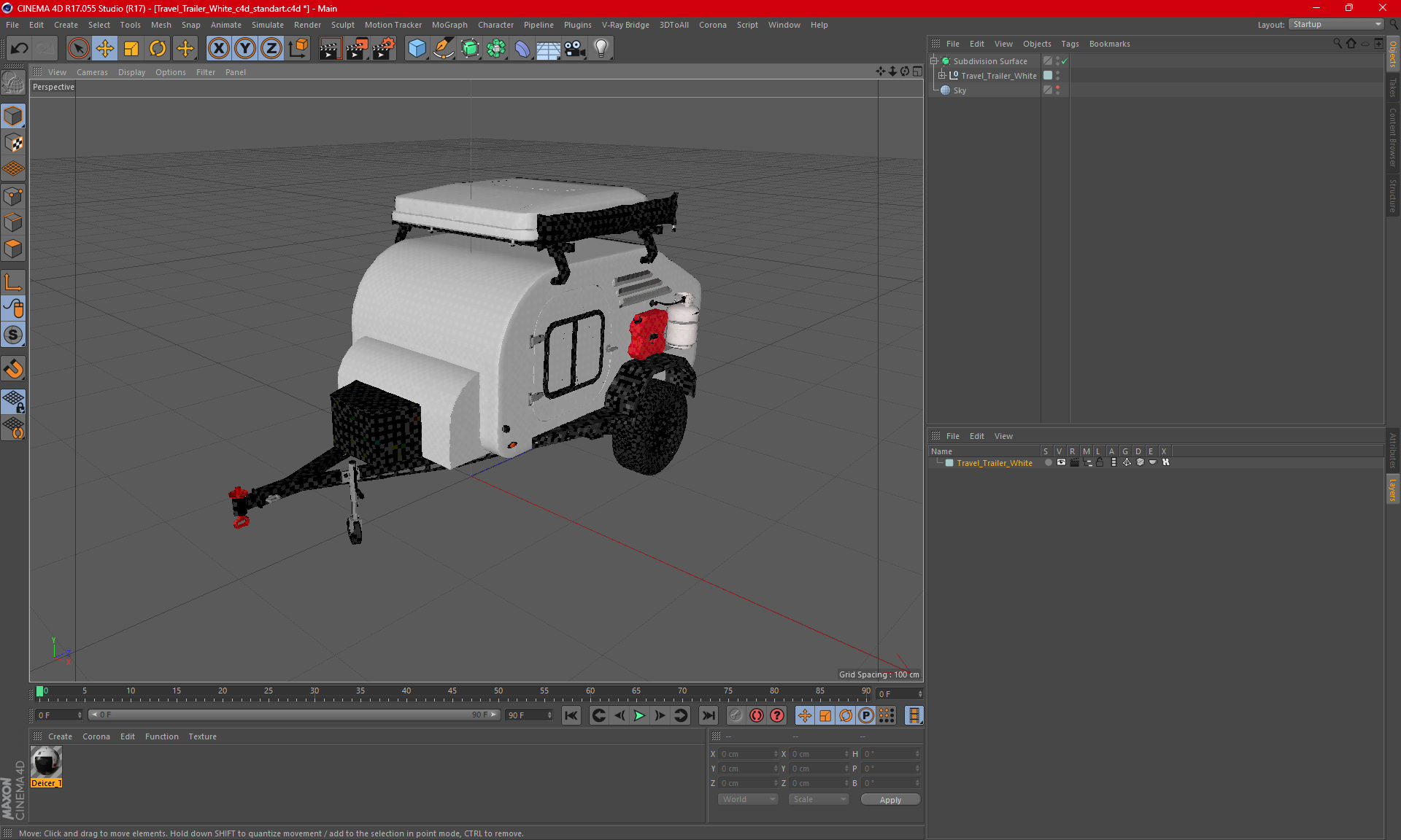 3D model Travel Trailer White