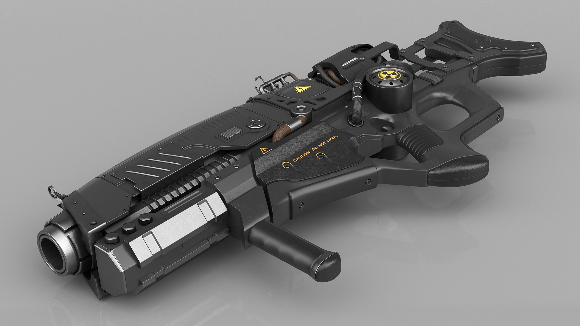 Sci Fi Military Rifle Black 3D