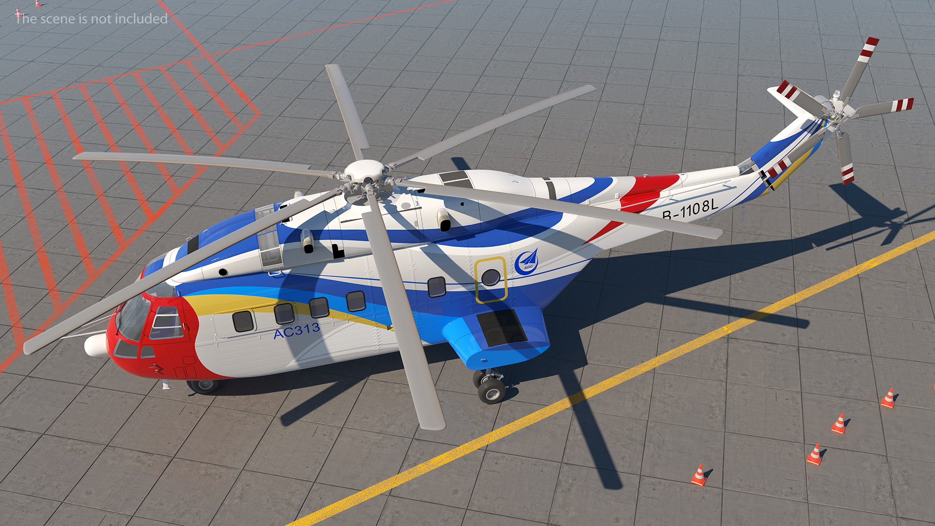 3D model Avicopter AC313 Civilian Helicopter