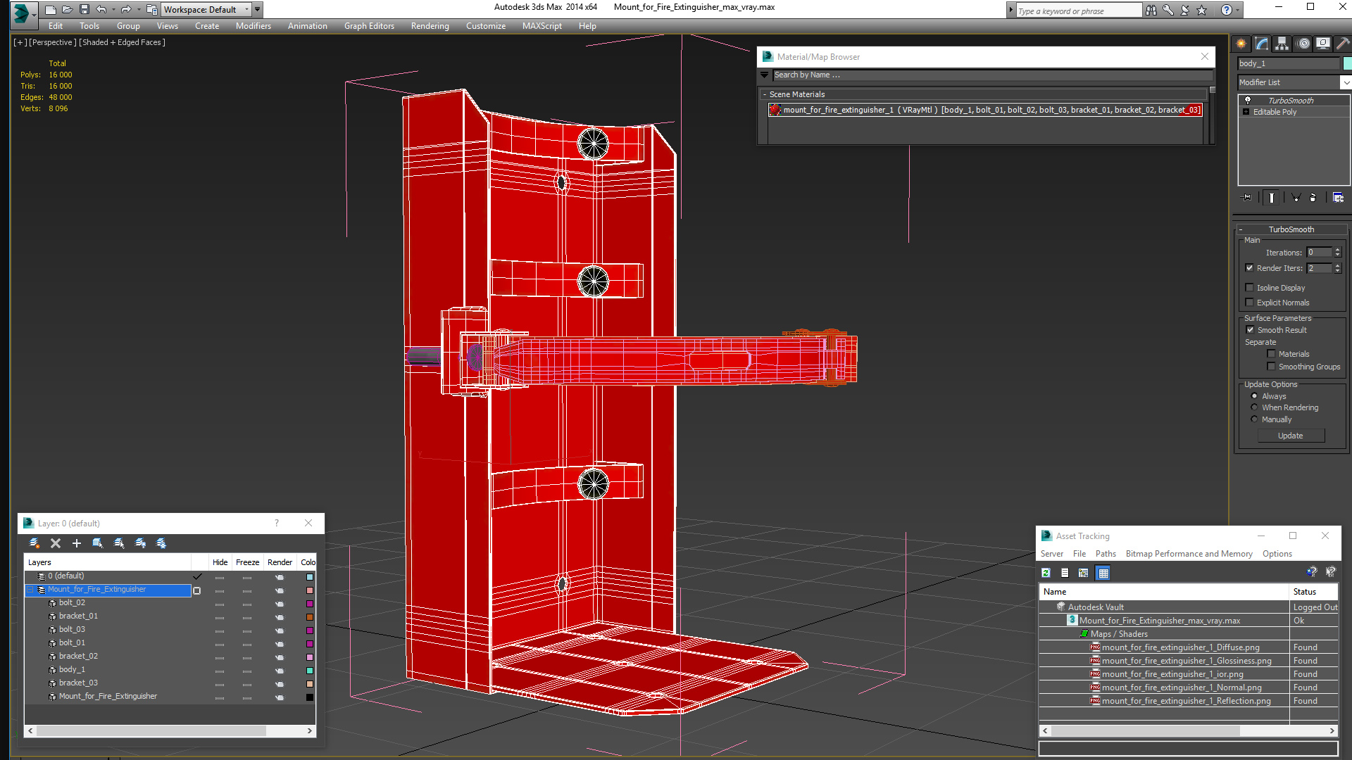 Mount for Fire Extinguisher 3D