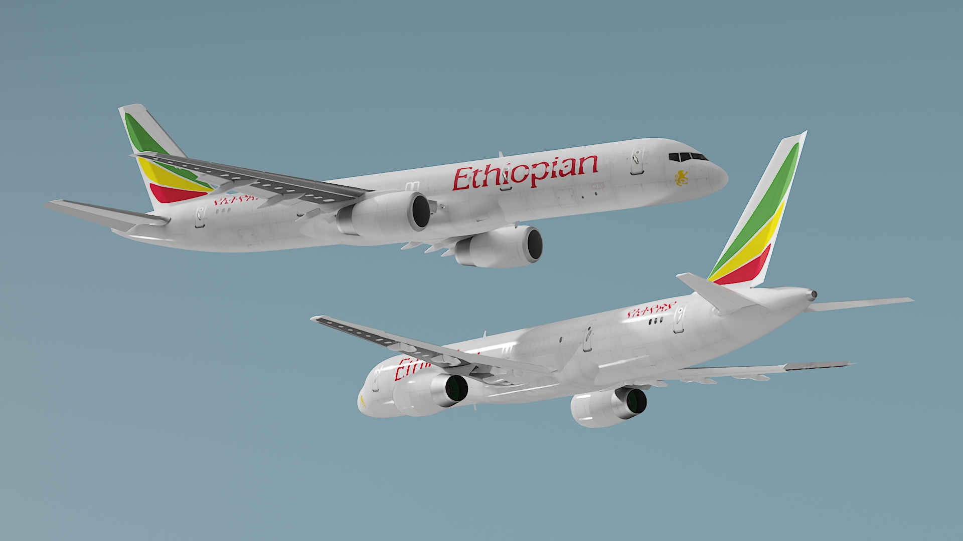 3D model Ethiopian Airlines Boeing 757 Aircraft Rigged