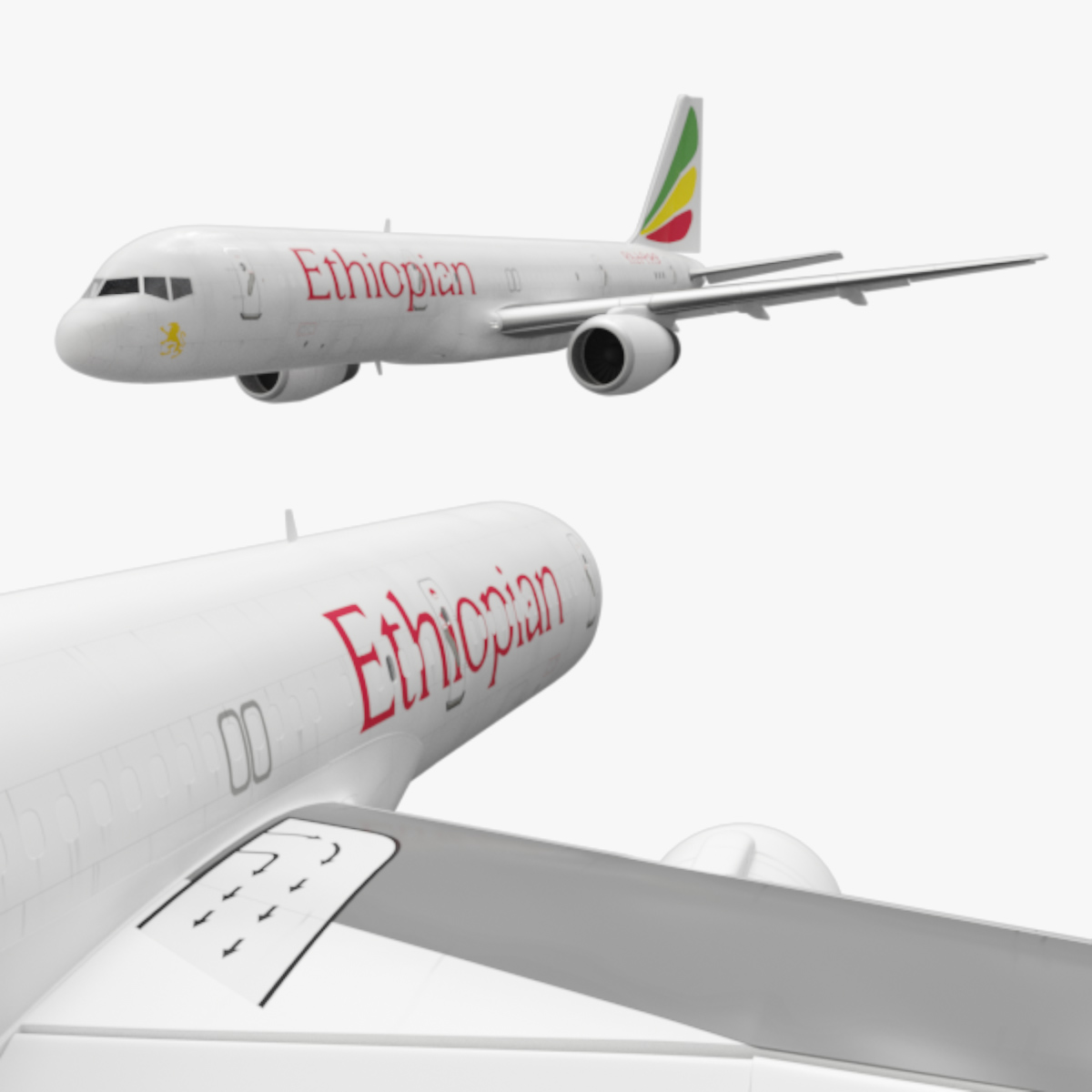 3D model Ethiopian Airlines Boeing 757 Aircraft Rigged