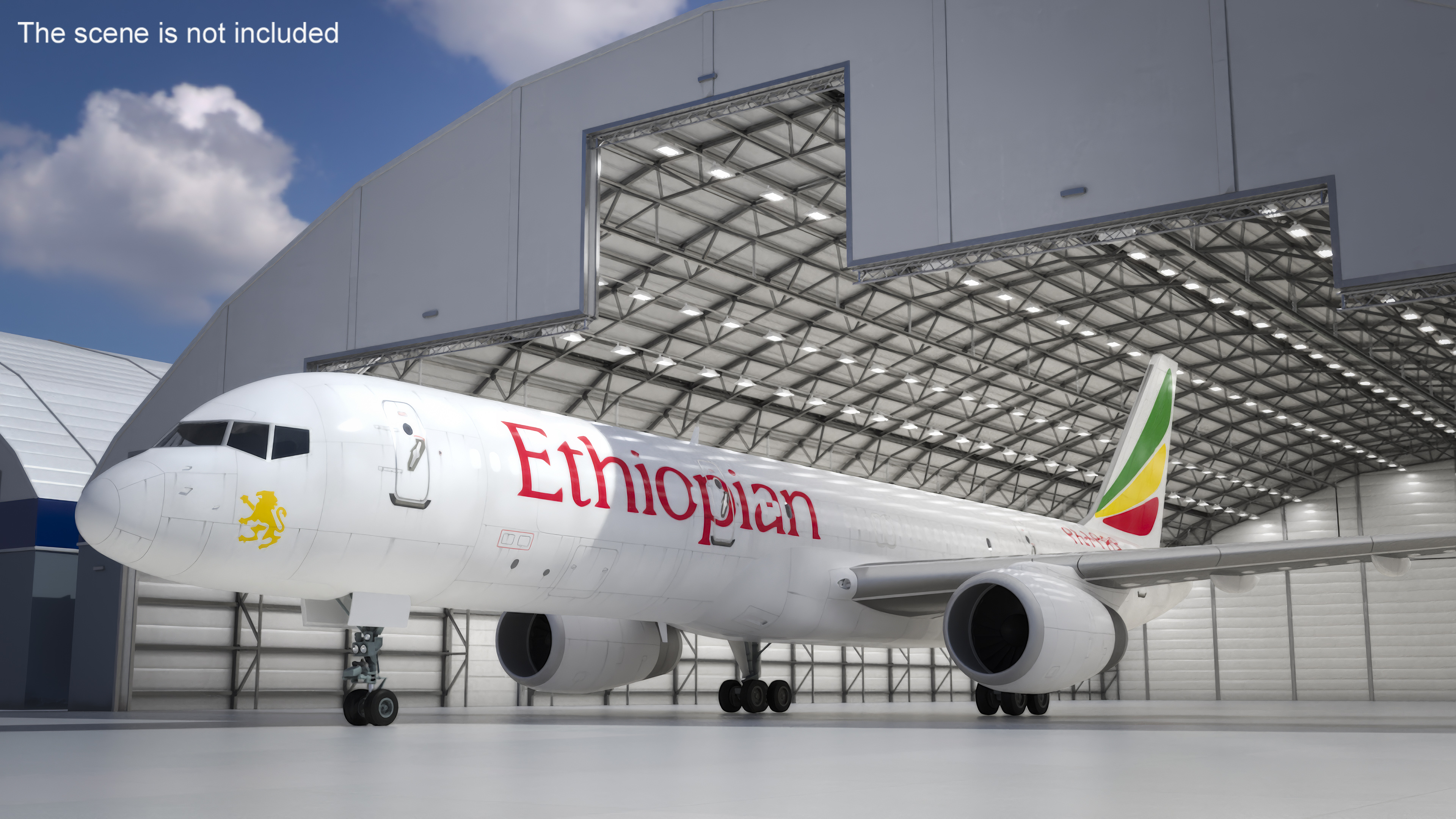 3D model Ethiopian Airlines Boeing 757 Aircraft Rigged