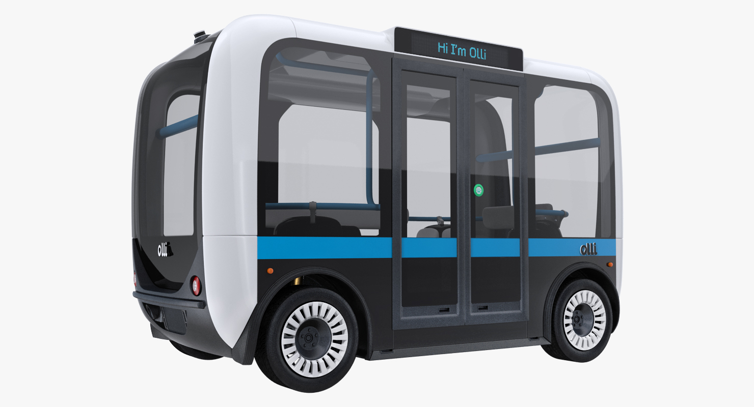 Olli Self Driving Electric Bus Rigged 3D