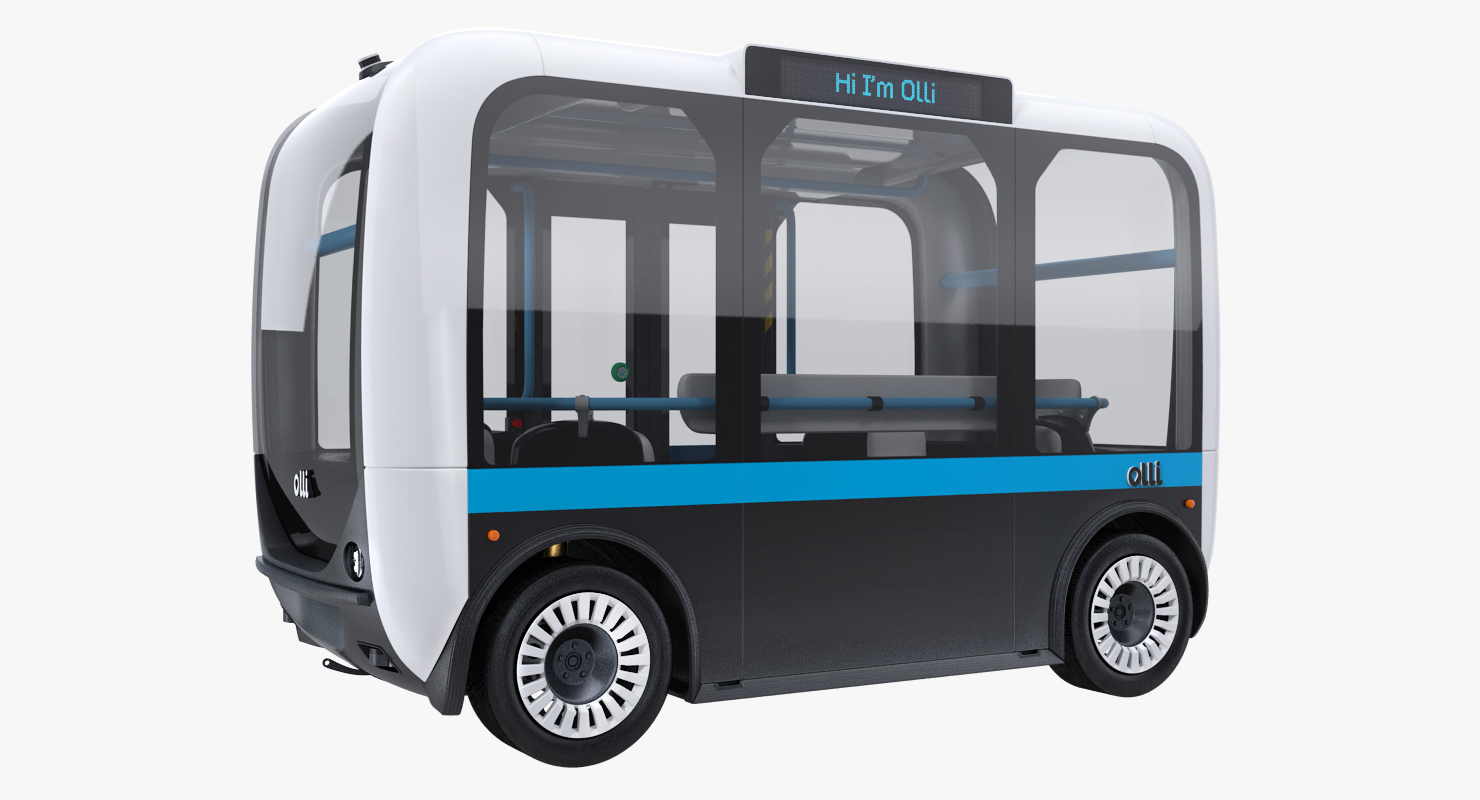 Olli Self Driving Electric Bus Rigged 3D