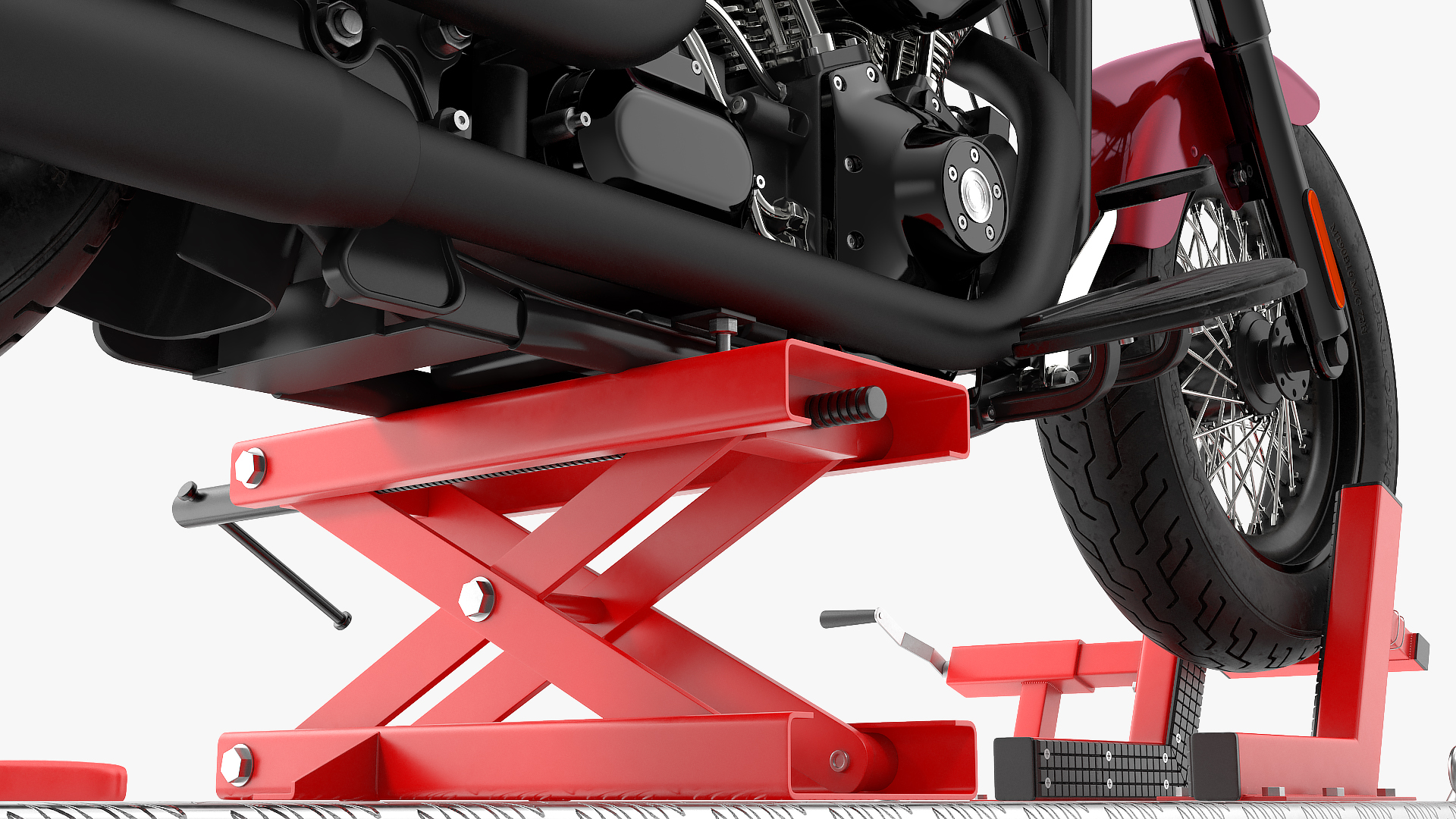 QuickJack Motorcycle Lift with Harley Davidson Softail Slim 3D model