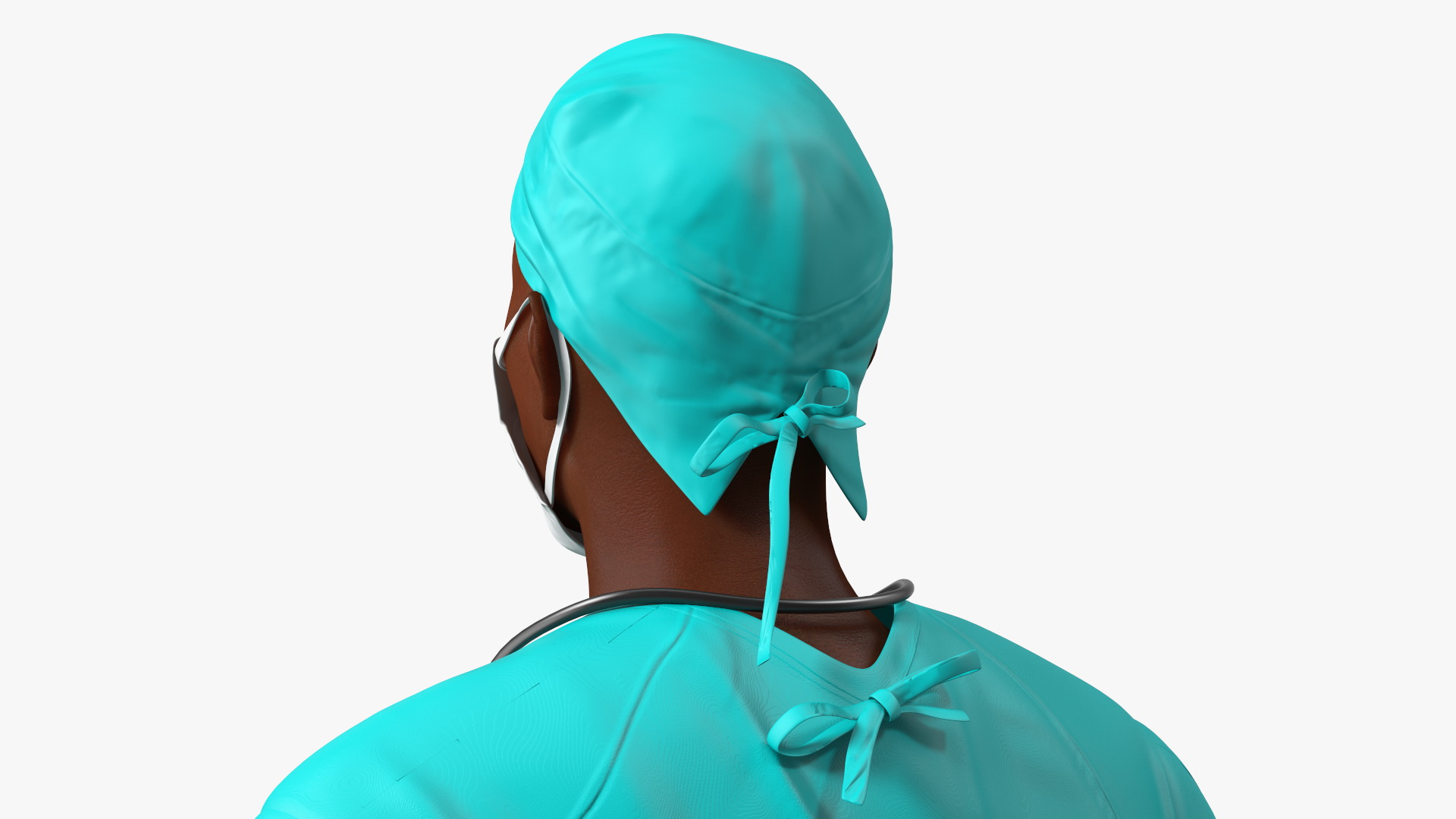 African Black Male Doctor in Face Mask Rigged for Maya 3D model