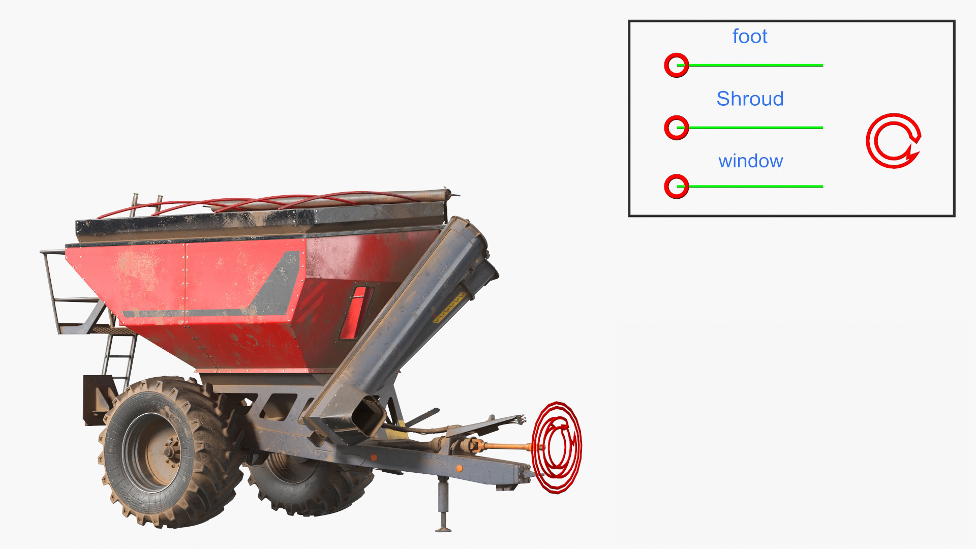 3D Transbordeur Red Used Rigged model