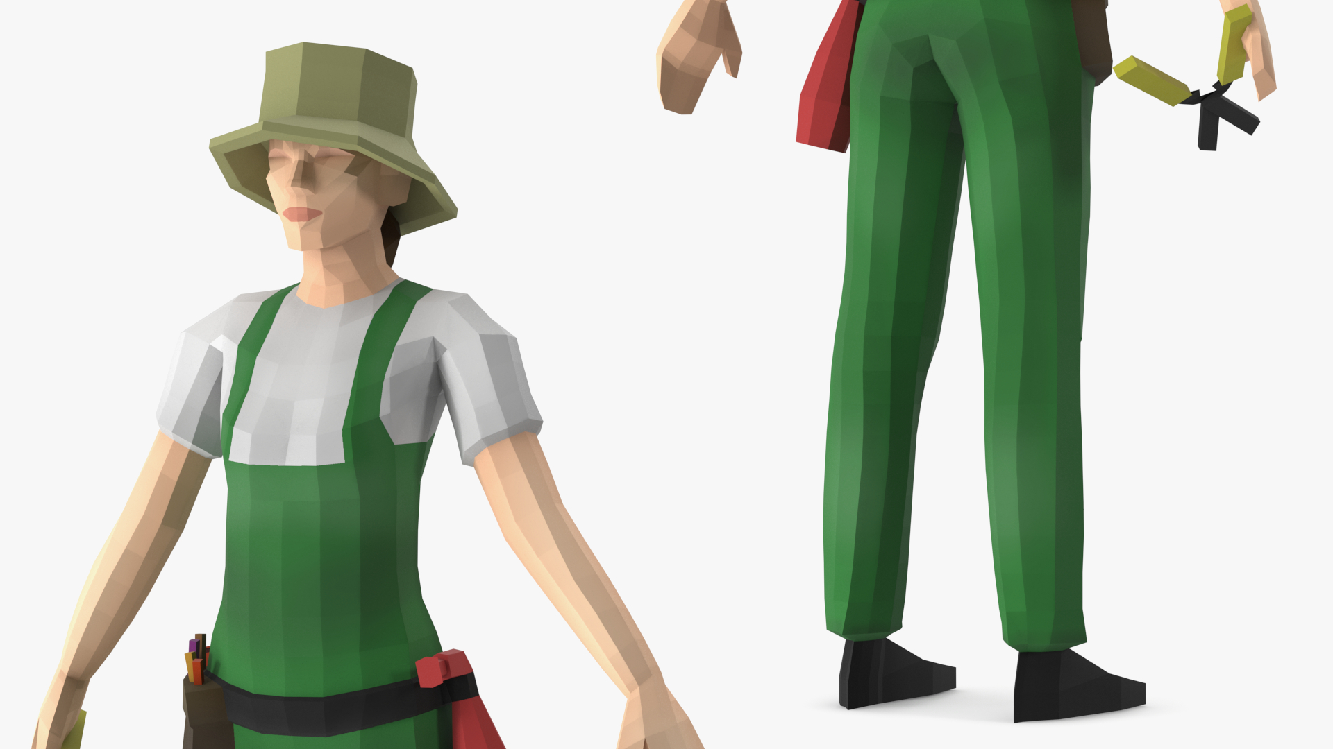 Low Poly Gardener 3D