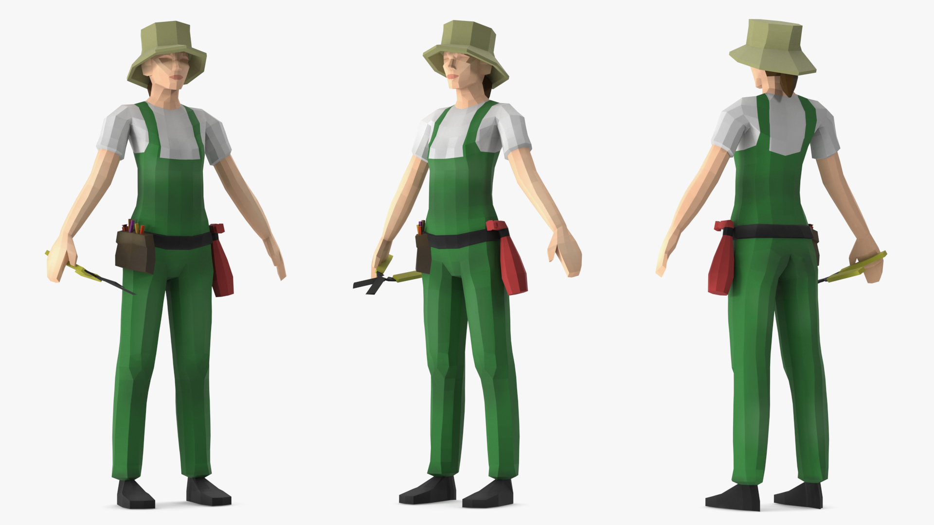 Low Poly Gardener 3D