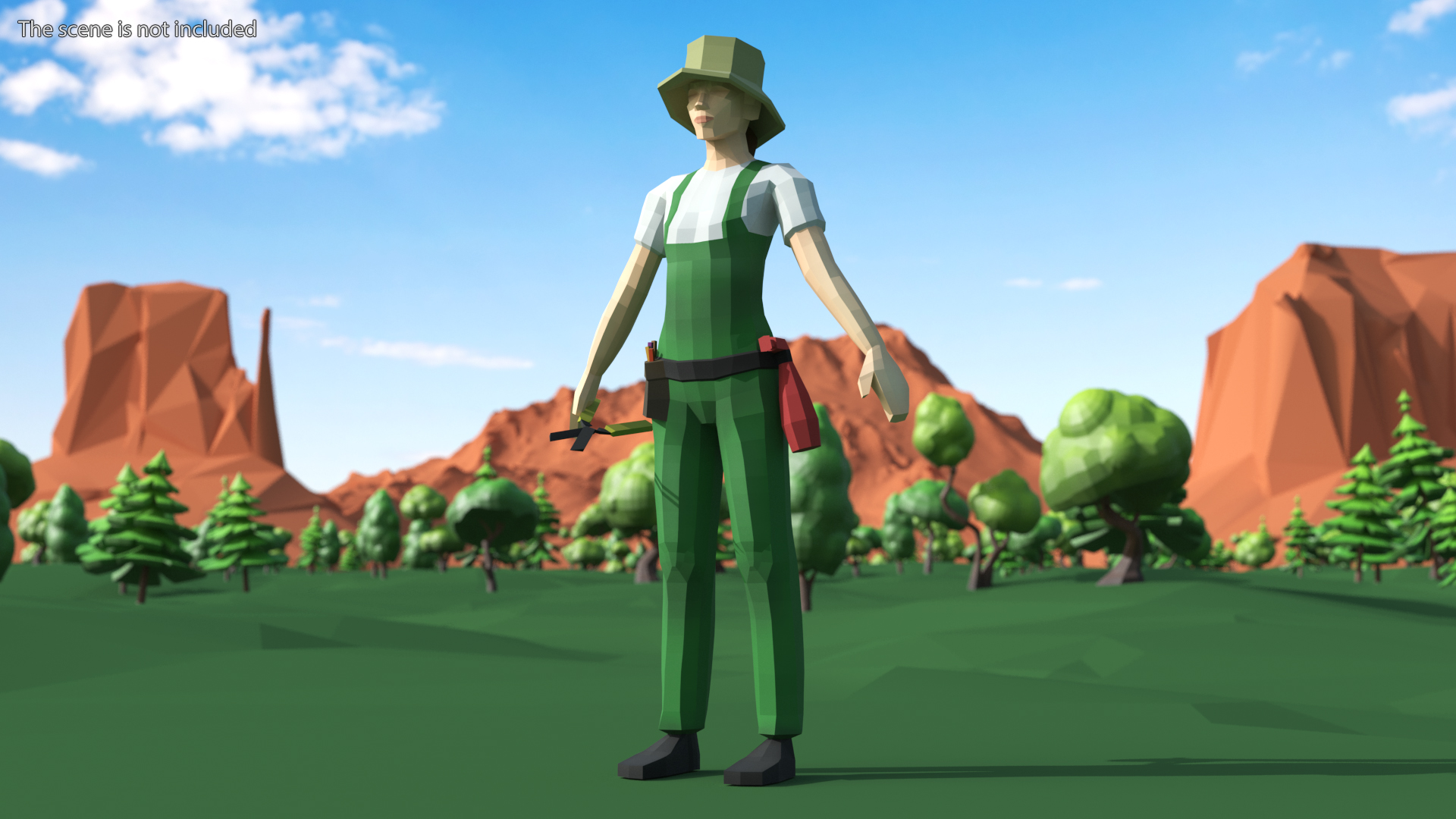 Low Poly Gardener 3D