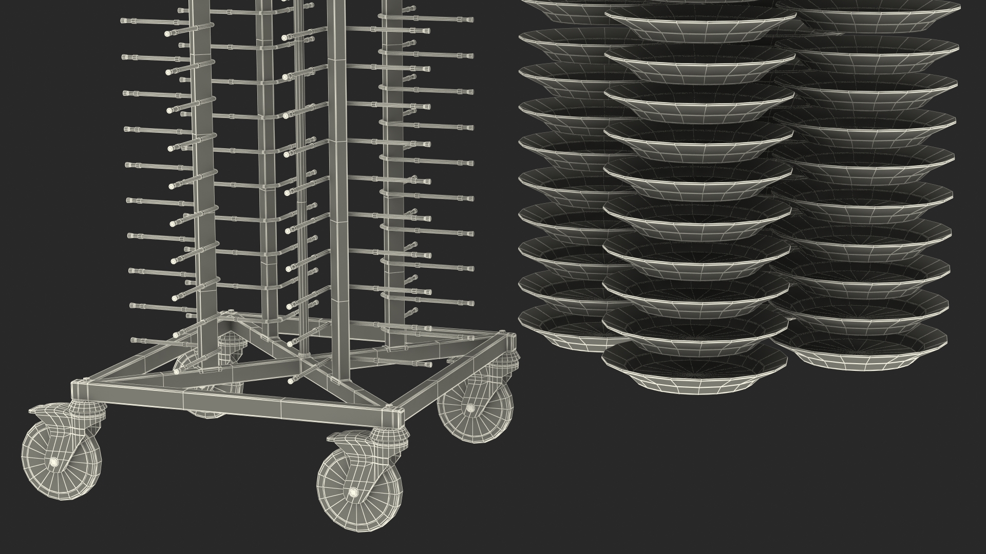 3D Stainless Steel Professional Plate Rack with Plates