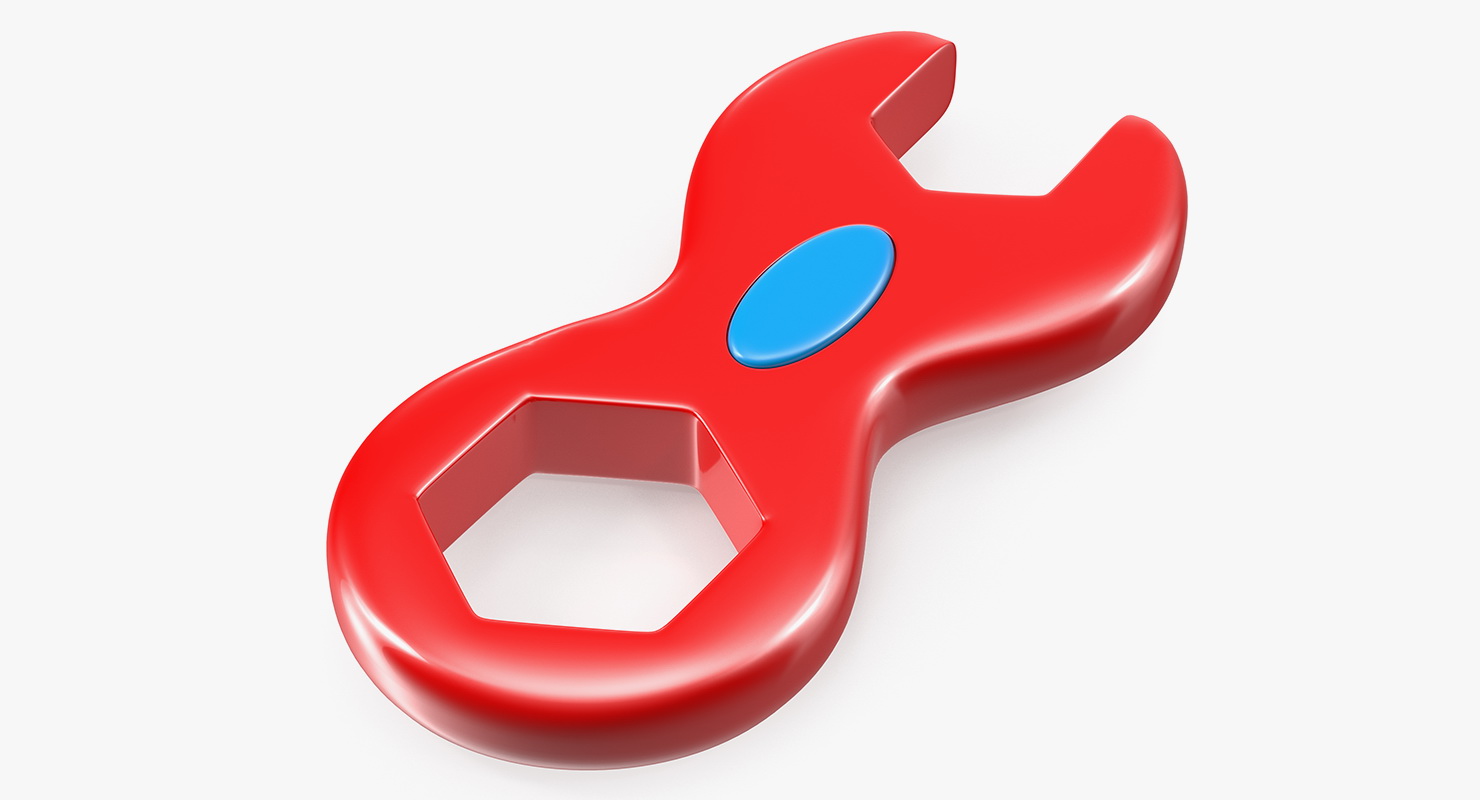 3D Plastic Toy Wrench model