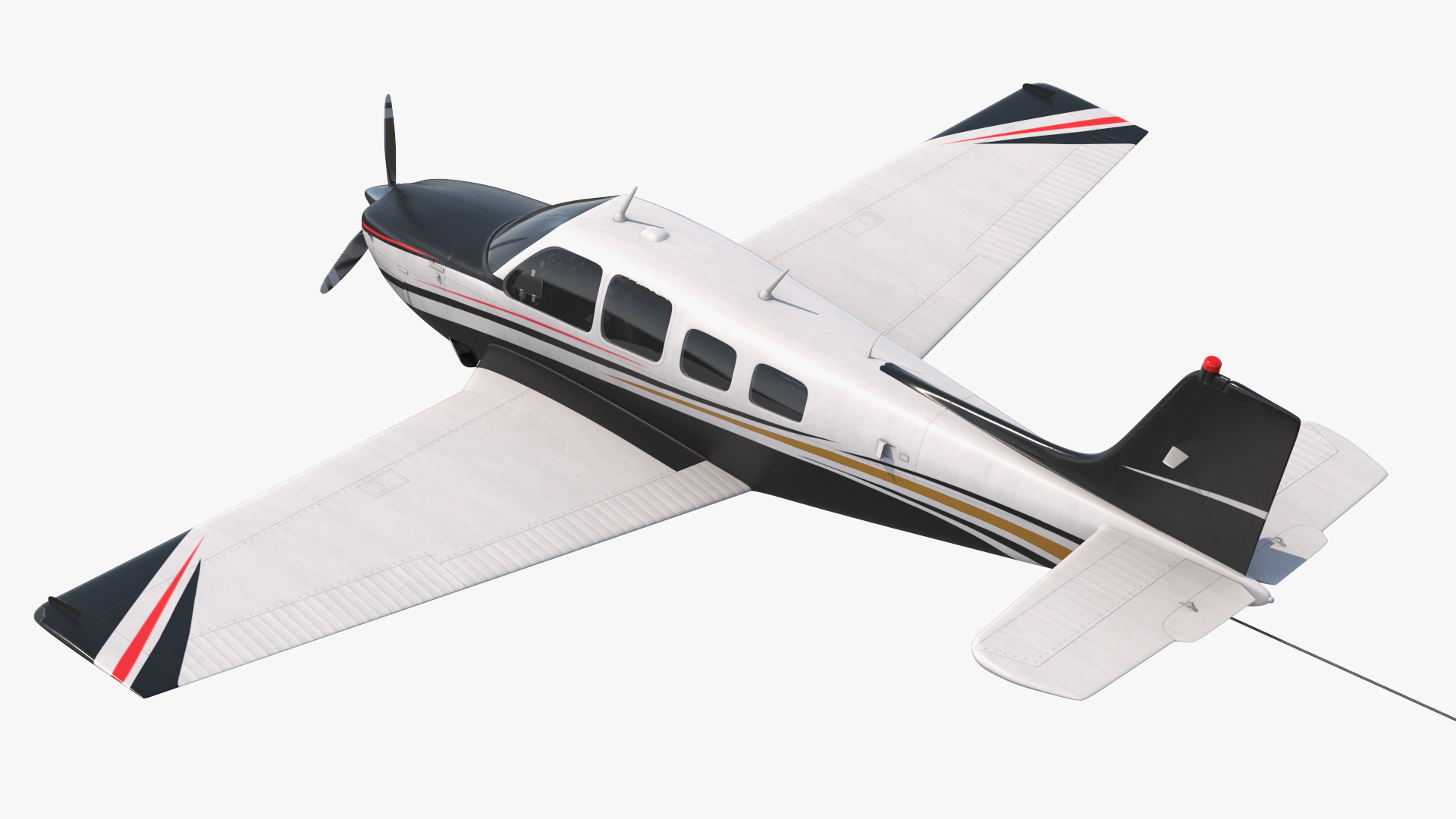 Plane with Big Yellow Aerial Mockup Banner 3D