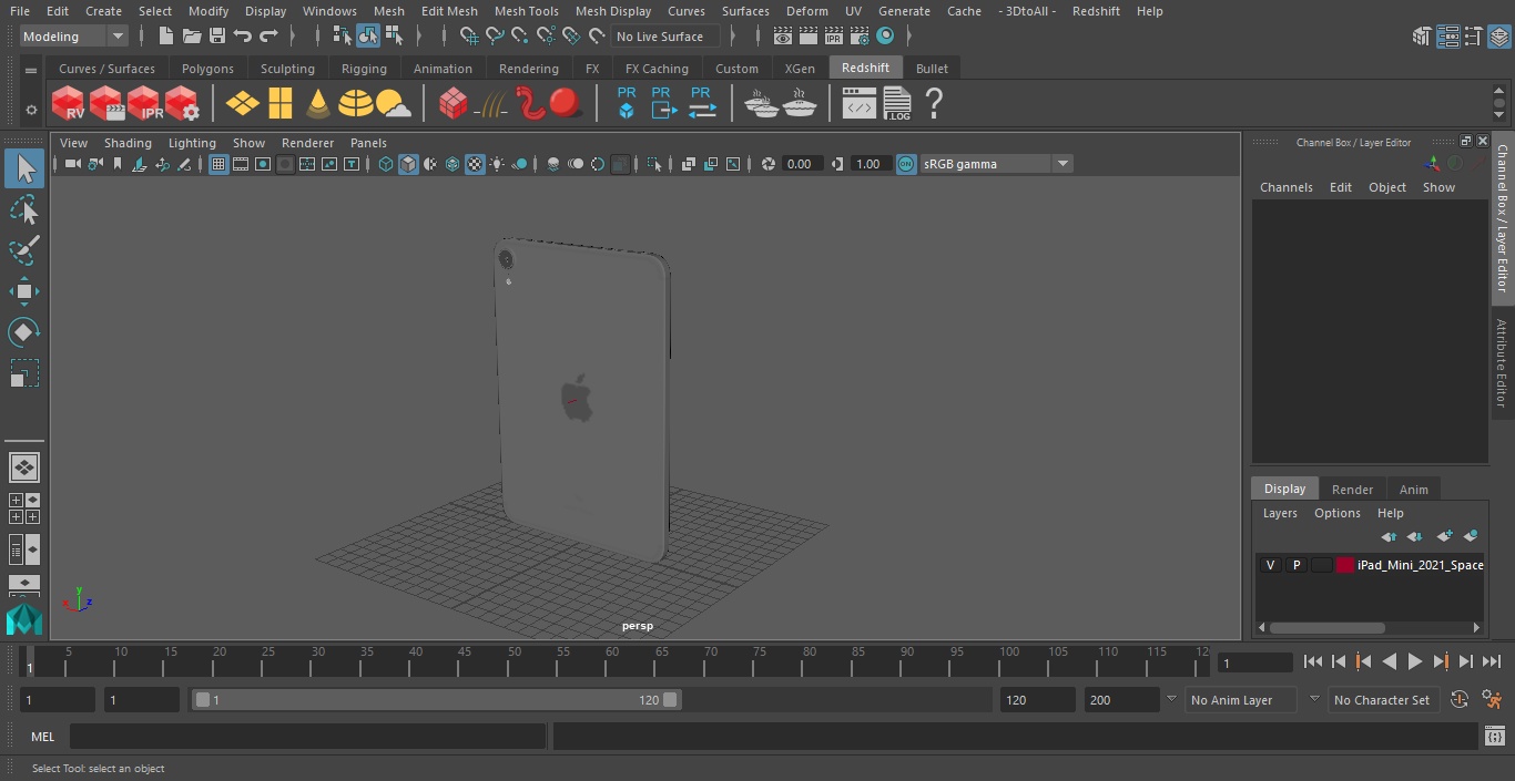 3D model iPad Mini 2021 Space Gray