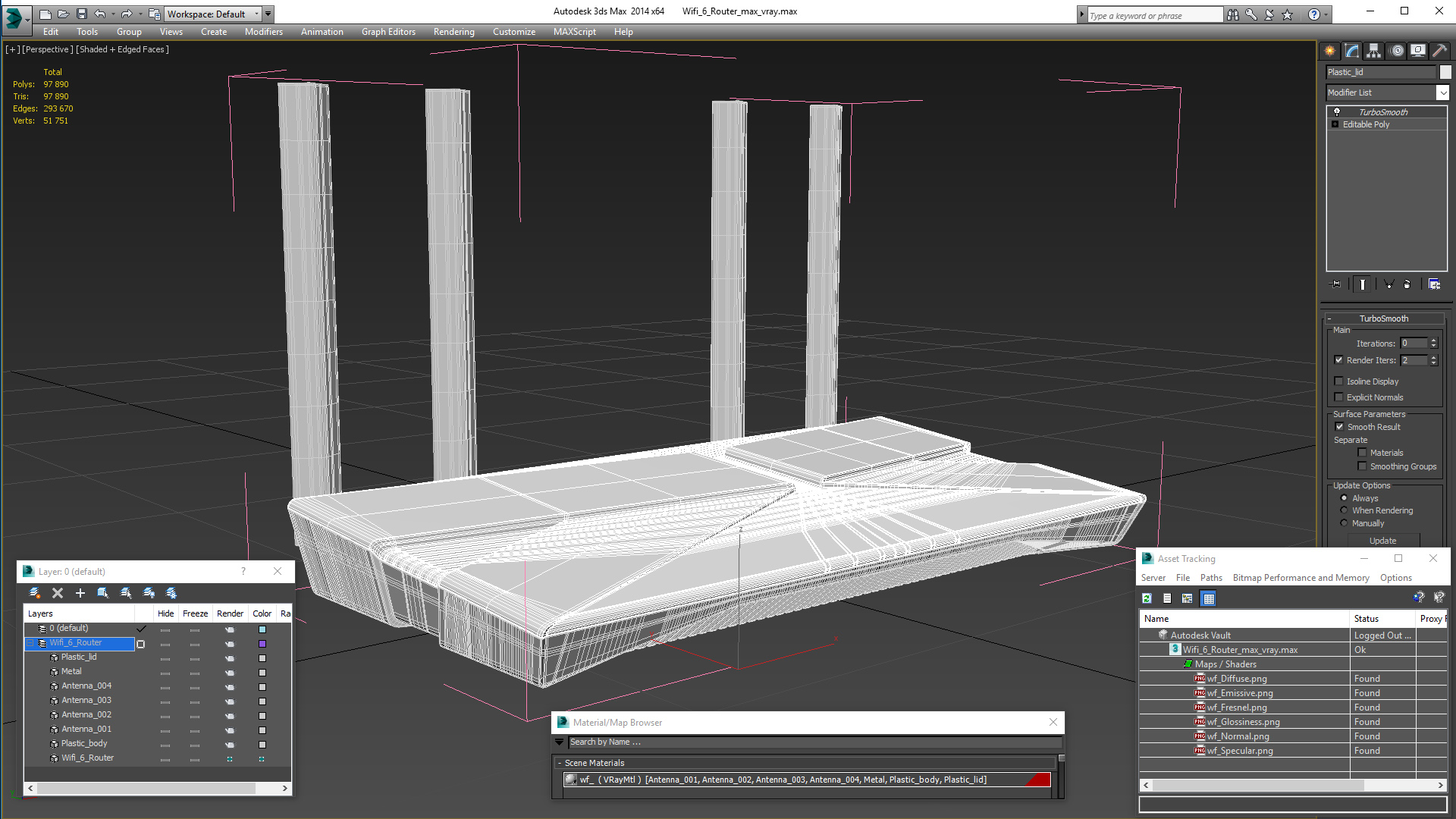 3D Wifi 6 Router model