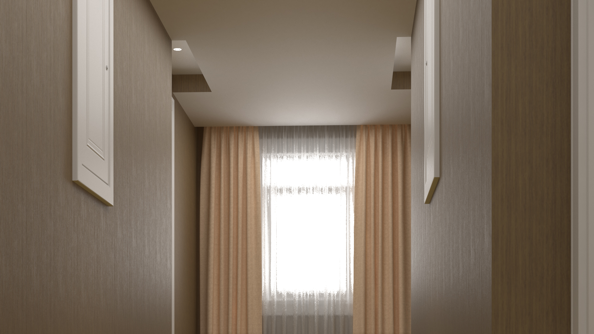 3D model Hotel Corridor Brown