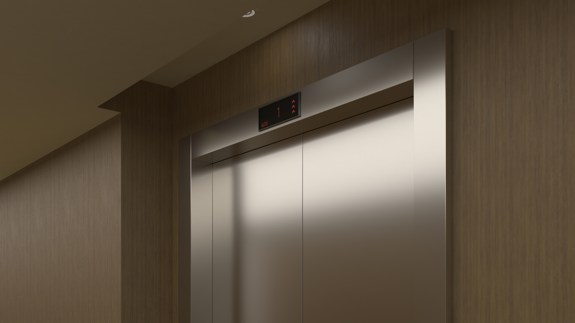 3D model Hotel Corridor Brown