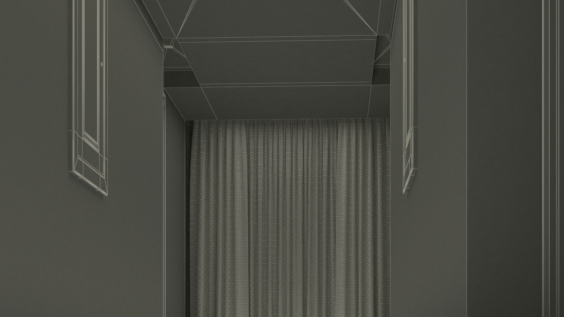 3D model Hotel Corridor Brown