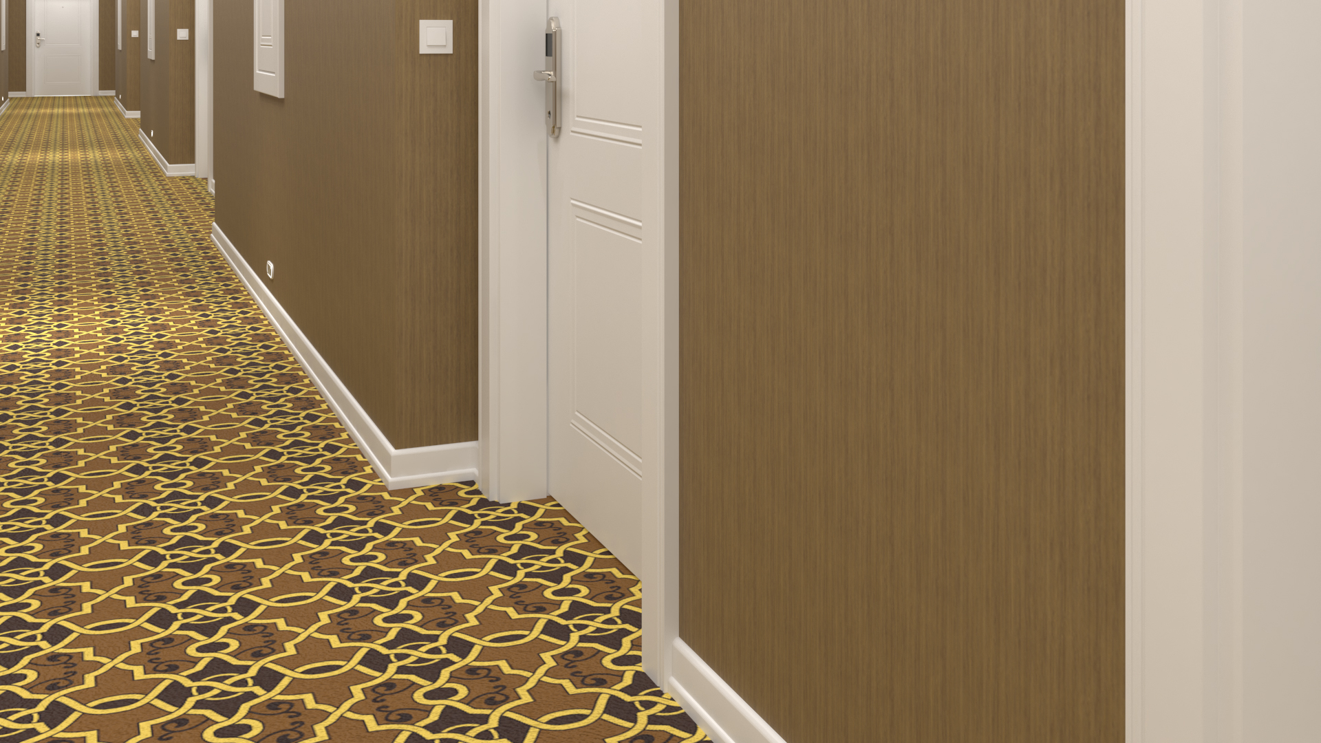 3D model Hotel Corridor Brown