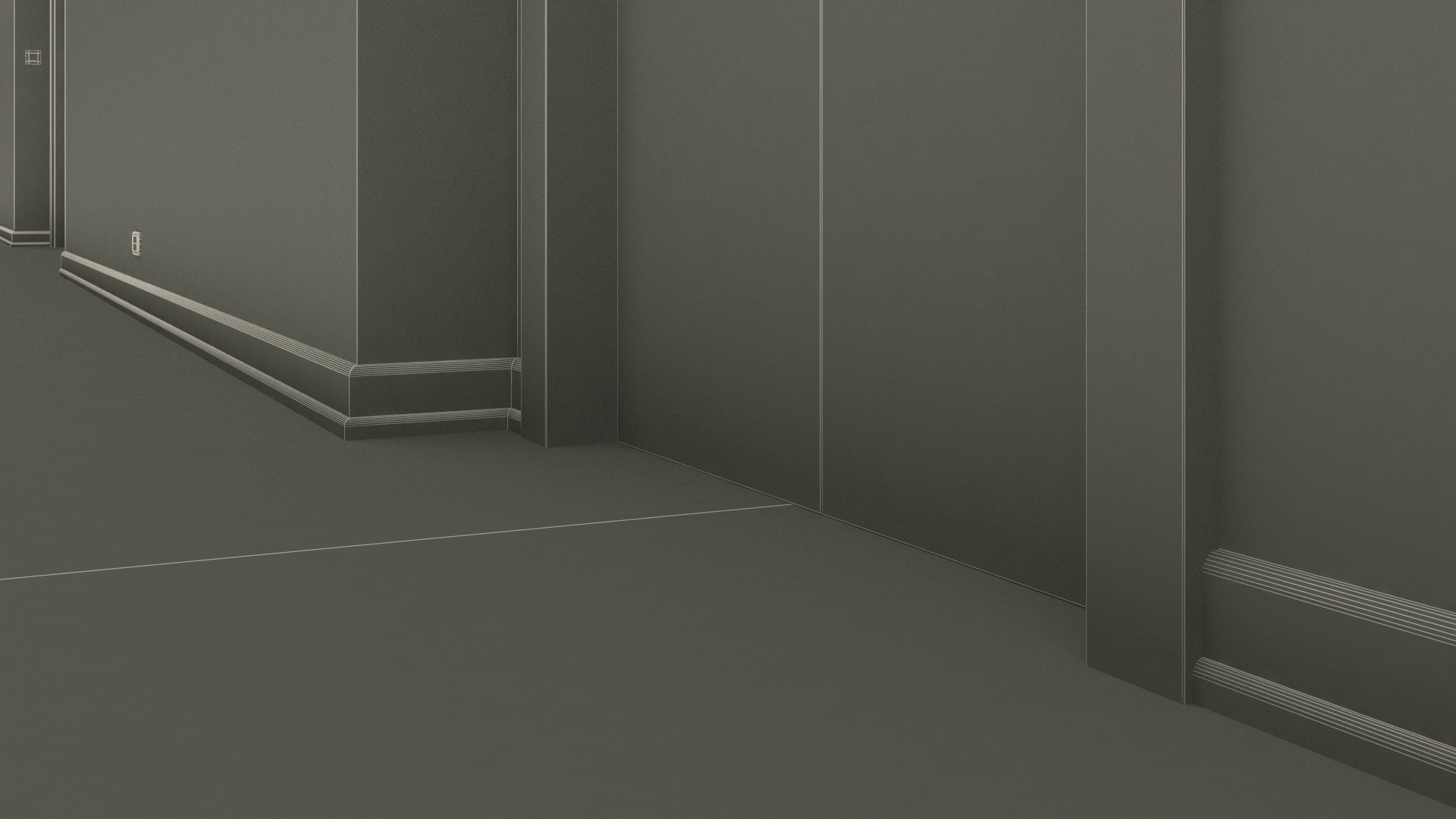 3D model Hotel Corridor Brown