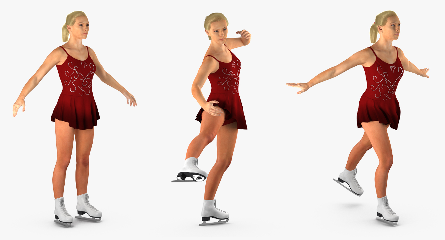 Female Figure Skater Rigged 3D