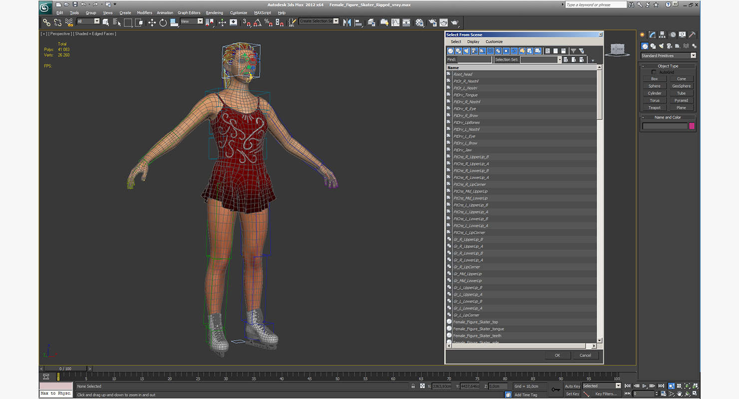 Female Figure Skater Rigged 3D