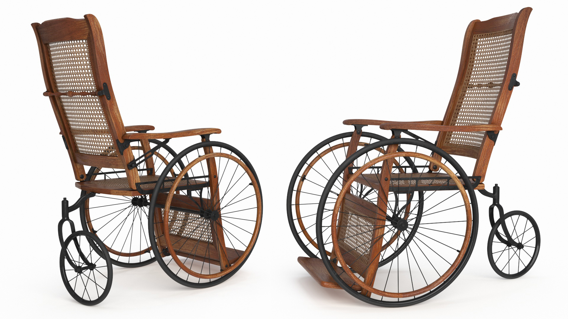 3D model Vintage Wheelchair Rigged