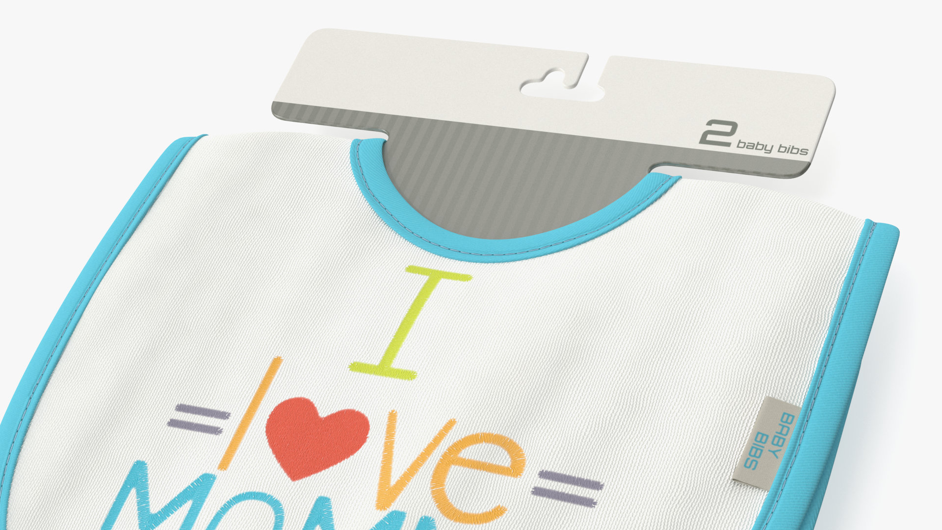 I Love Mommy Baby Bibs on Hanger 3D