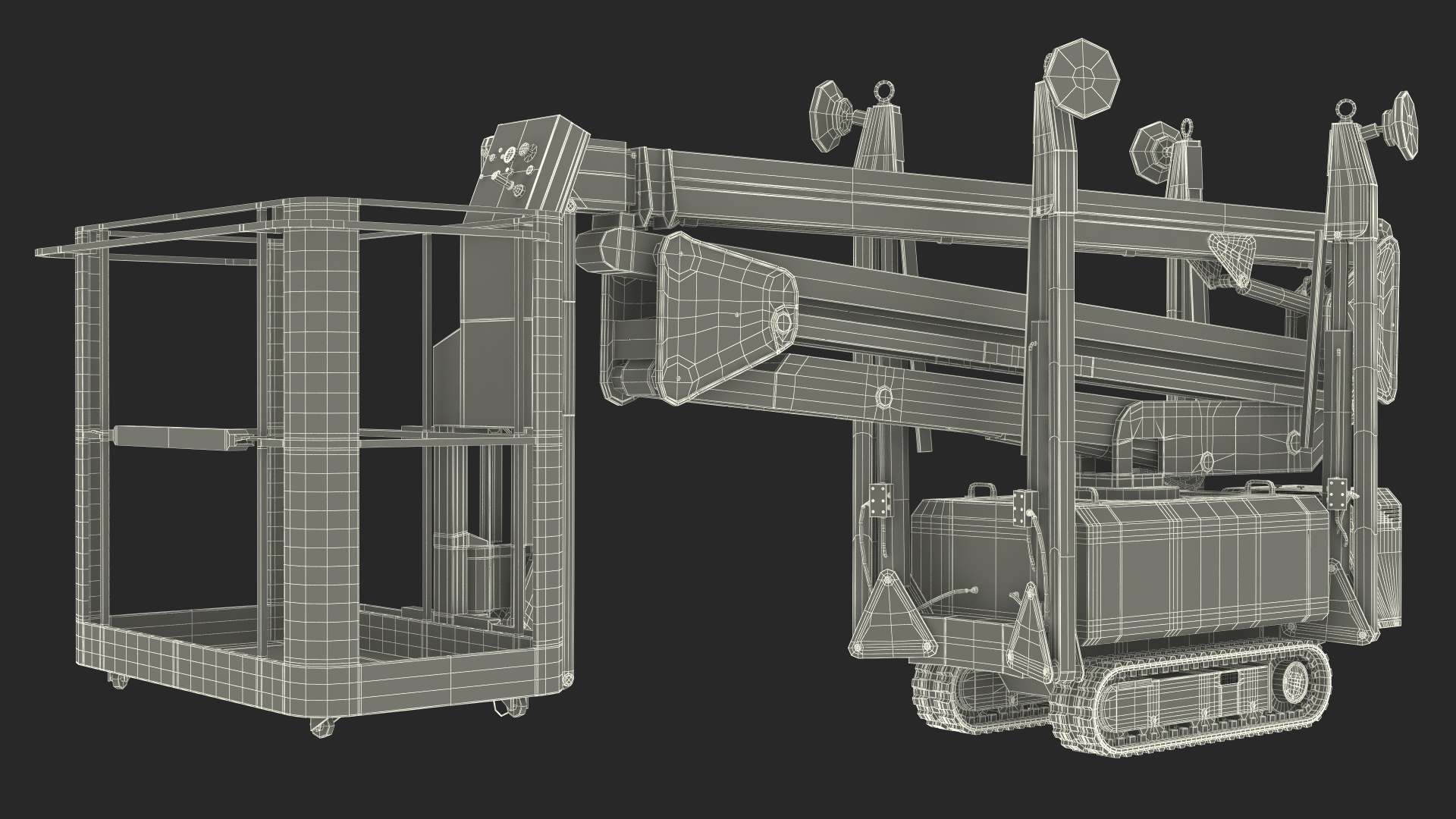 Industrial Articulated Boom Lift Rigged 3D model