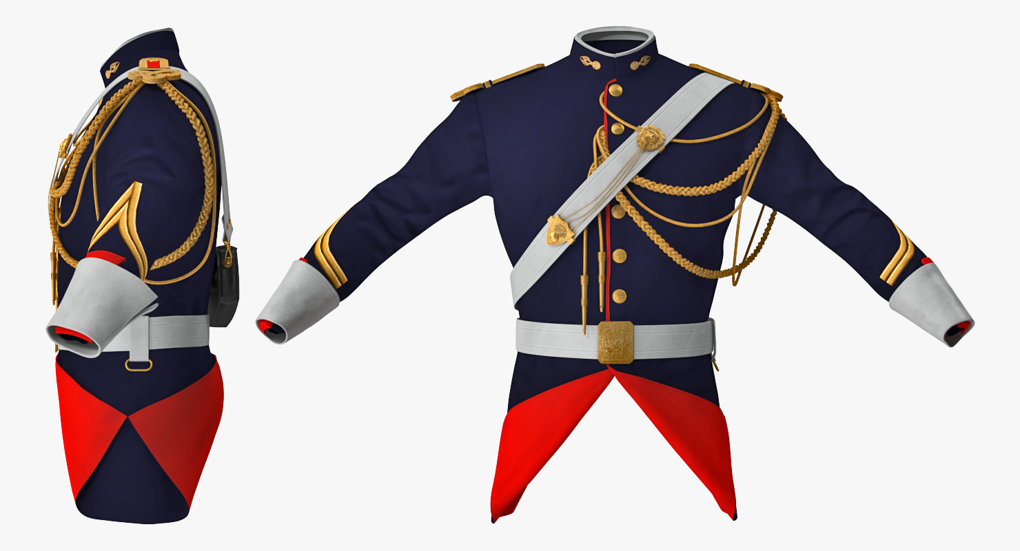 3D French Cuirassier Officers Jacket model